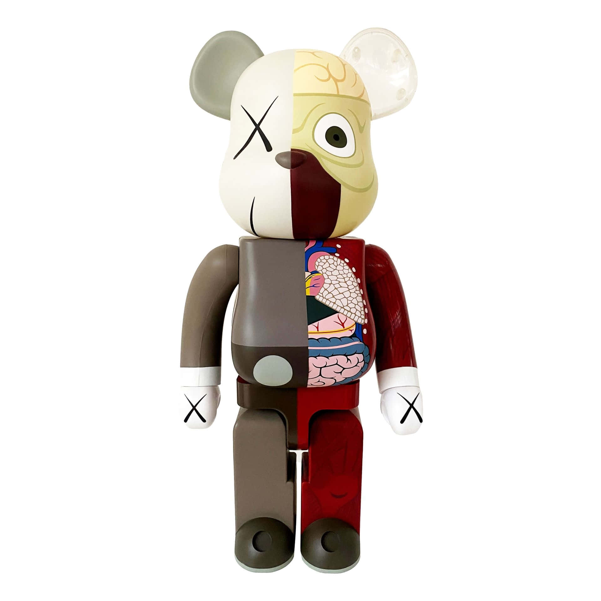 Kaws Bearbrick, anatomical design, split-faced, Full HD Desktop Wallpaper