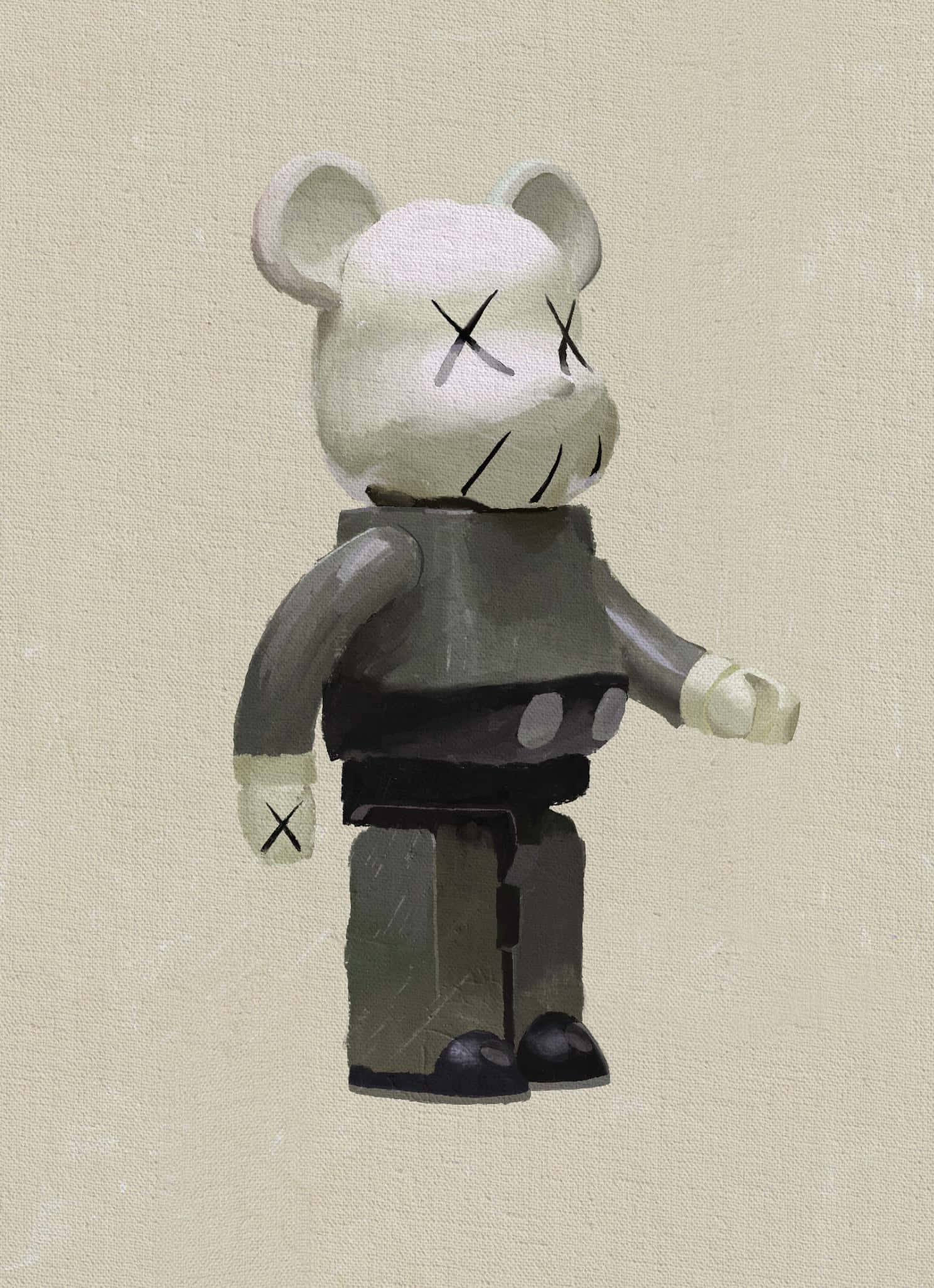 Kaws Bearbrick, white bear figure, X eyes, Full HD Phone Wallpaper