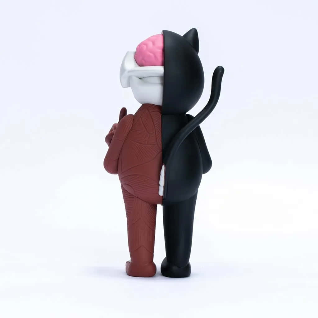 Kaws Bearbrick, pink brain, white skull, SD Desktop Wallpaper