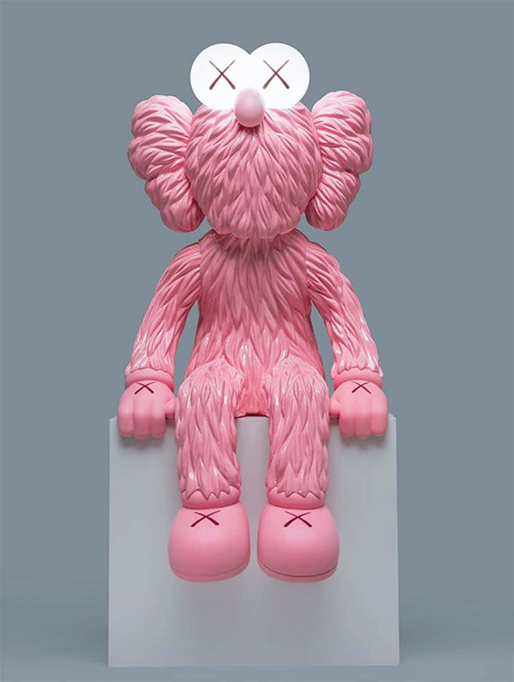 KAWS BFF Pink, glossy pink, X'd eyes, HD Phone Wallpaper