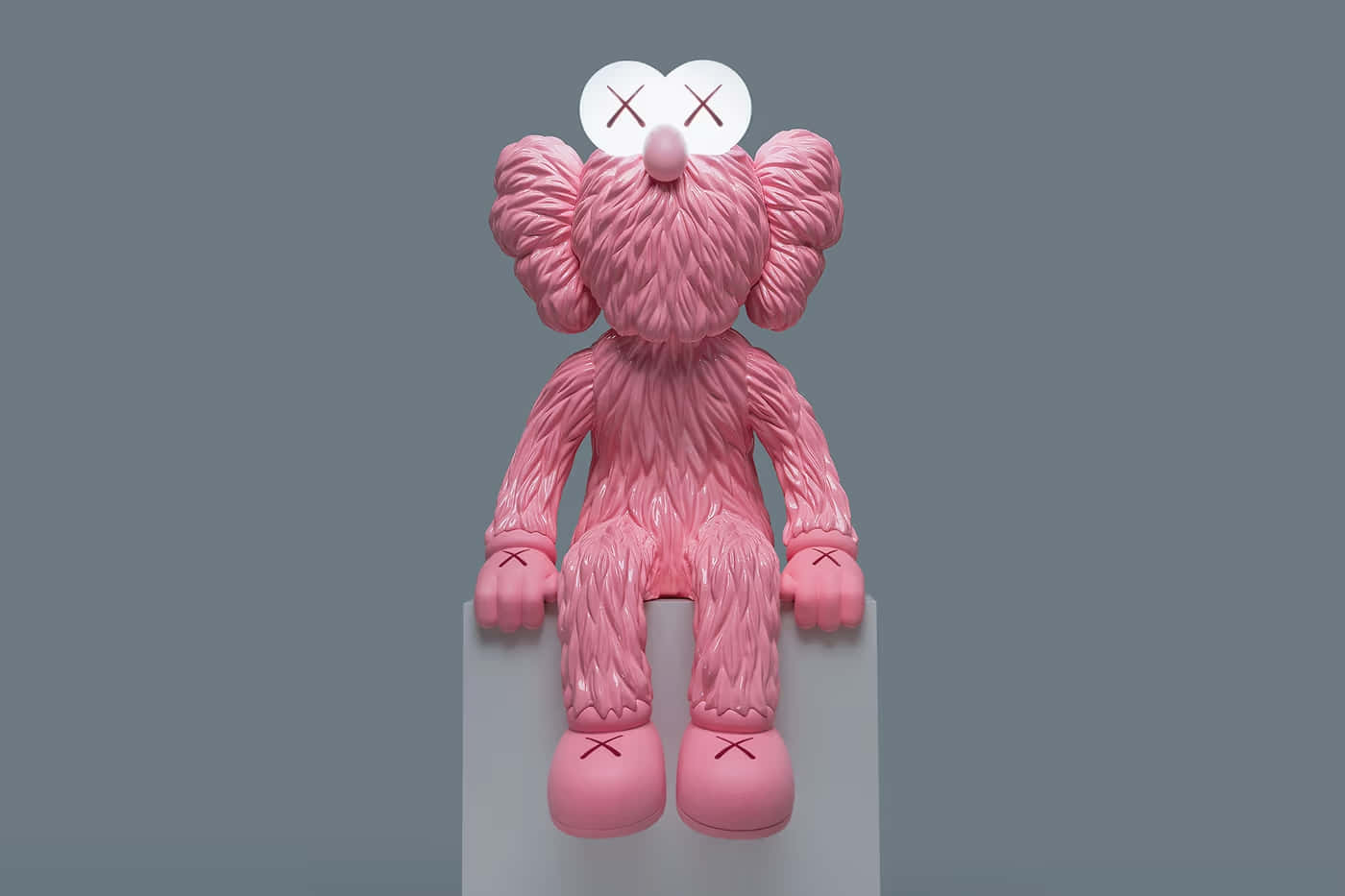 Pink Kaws Figure, glossy pink, X'd eyes, HD Desktop Wallpaper
