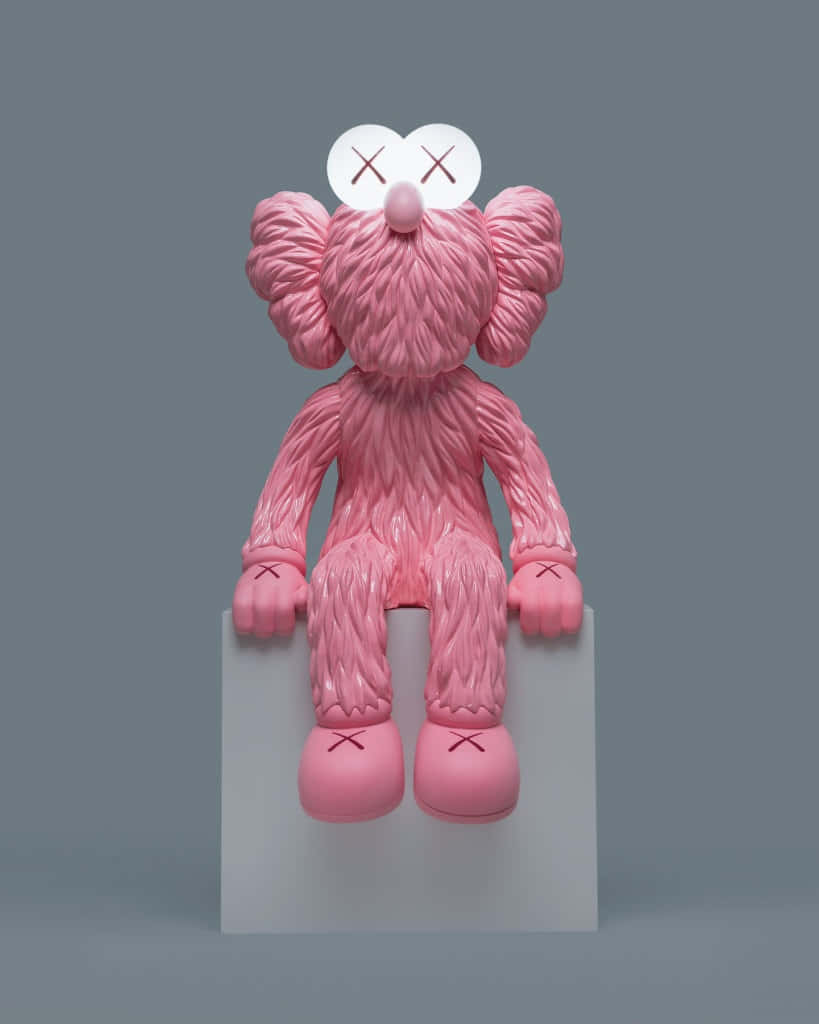 Kaws BFF Pink, glossy pink, X'd eyes, SD Phone Wallpaper