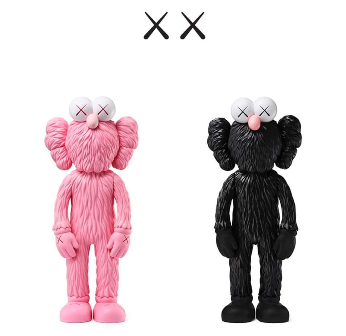 KAWS BFF, pink KAWS figure, black KAWS figure, SD Desktop Wallpaper