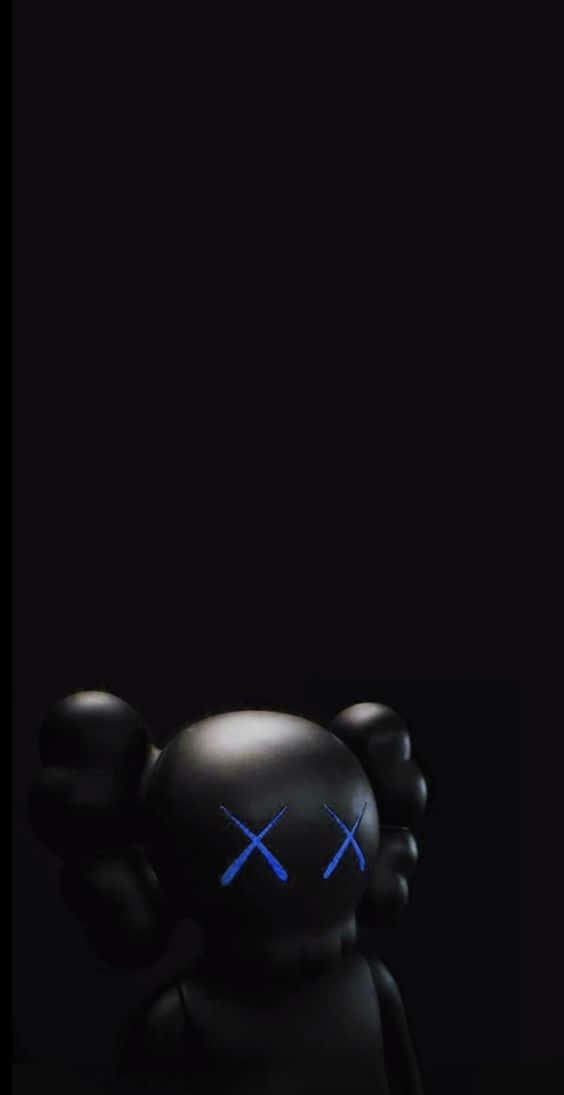 KAWS, Black and White designs, glossy black, SD Phone Wallpaper