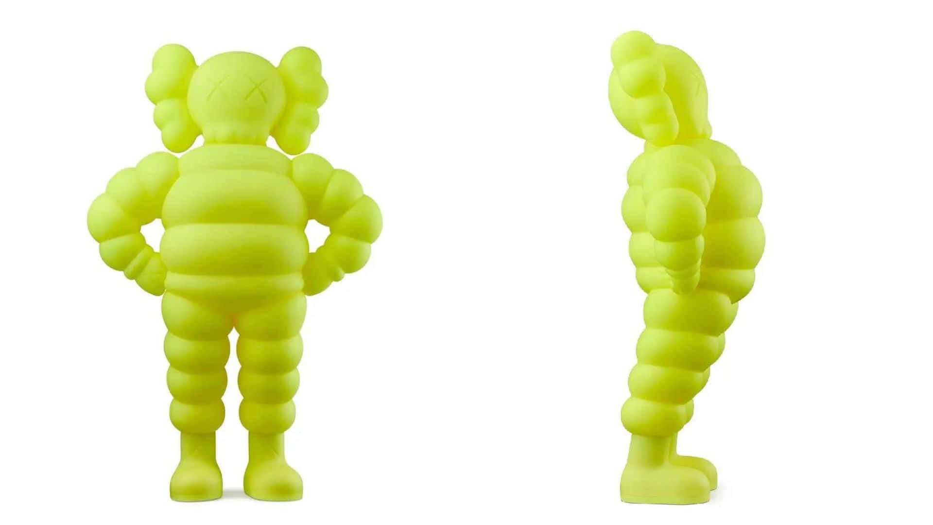 KAWS Chum, lime green, X eyes, Full HD Desktop Wallpaper