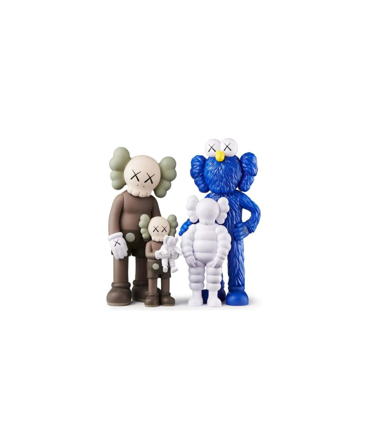 KAWS Figures, brown, blue, HD Phone Wallpaper
