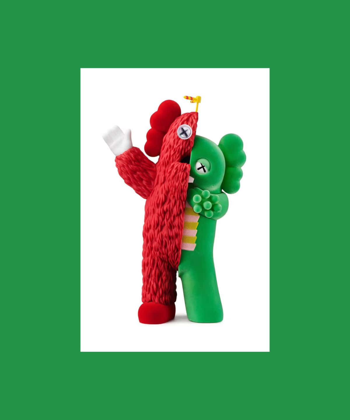 KAWS Figures, red, green, HD Phone Wallpaper