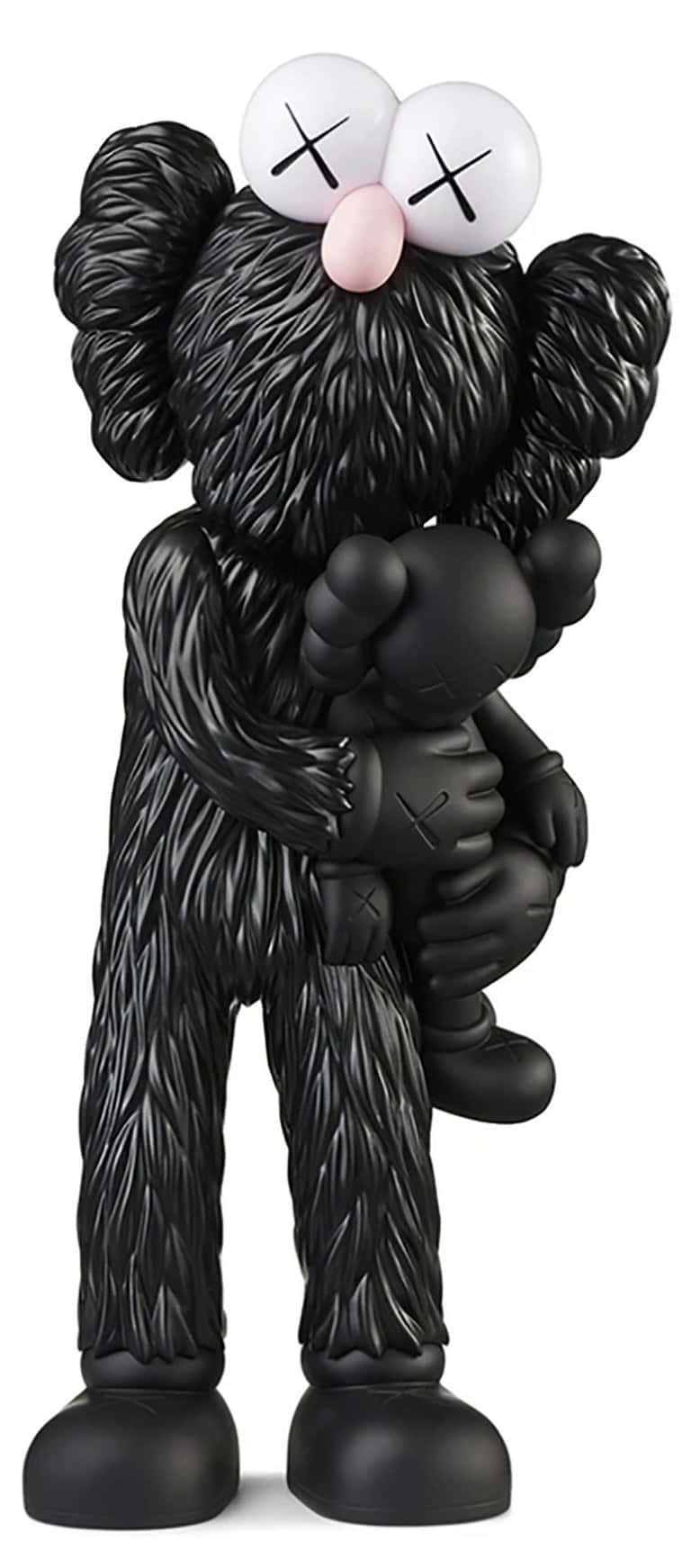 Kaws B F F Black Figure, glossy black, crossed eye sockets, HD Phone Wallpaper