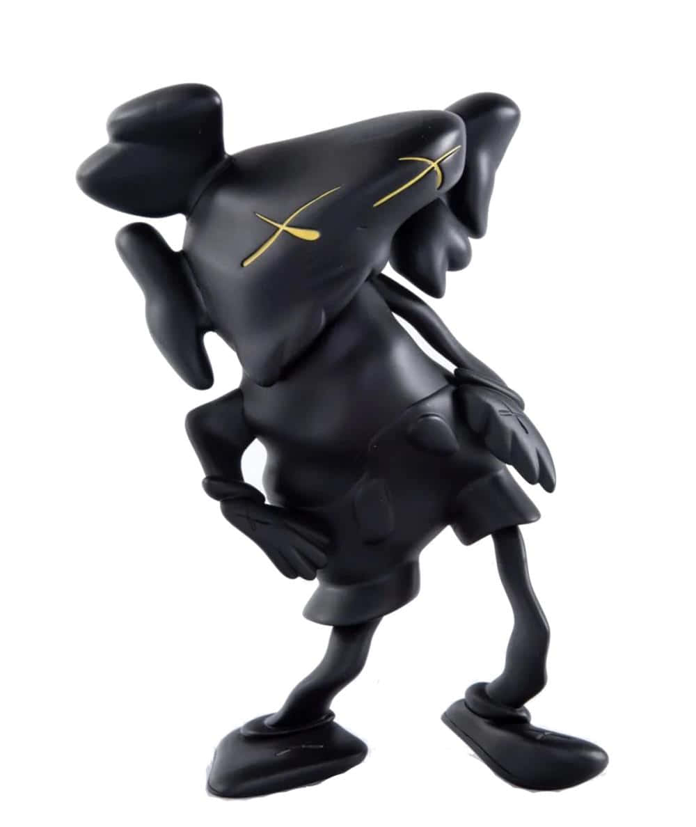 Kaws Figures, glossy black, gold X eyes, SD Phone Wallpaper