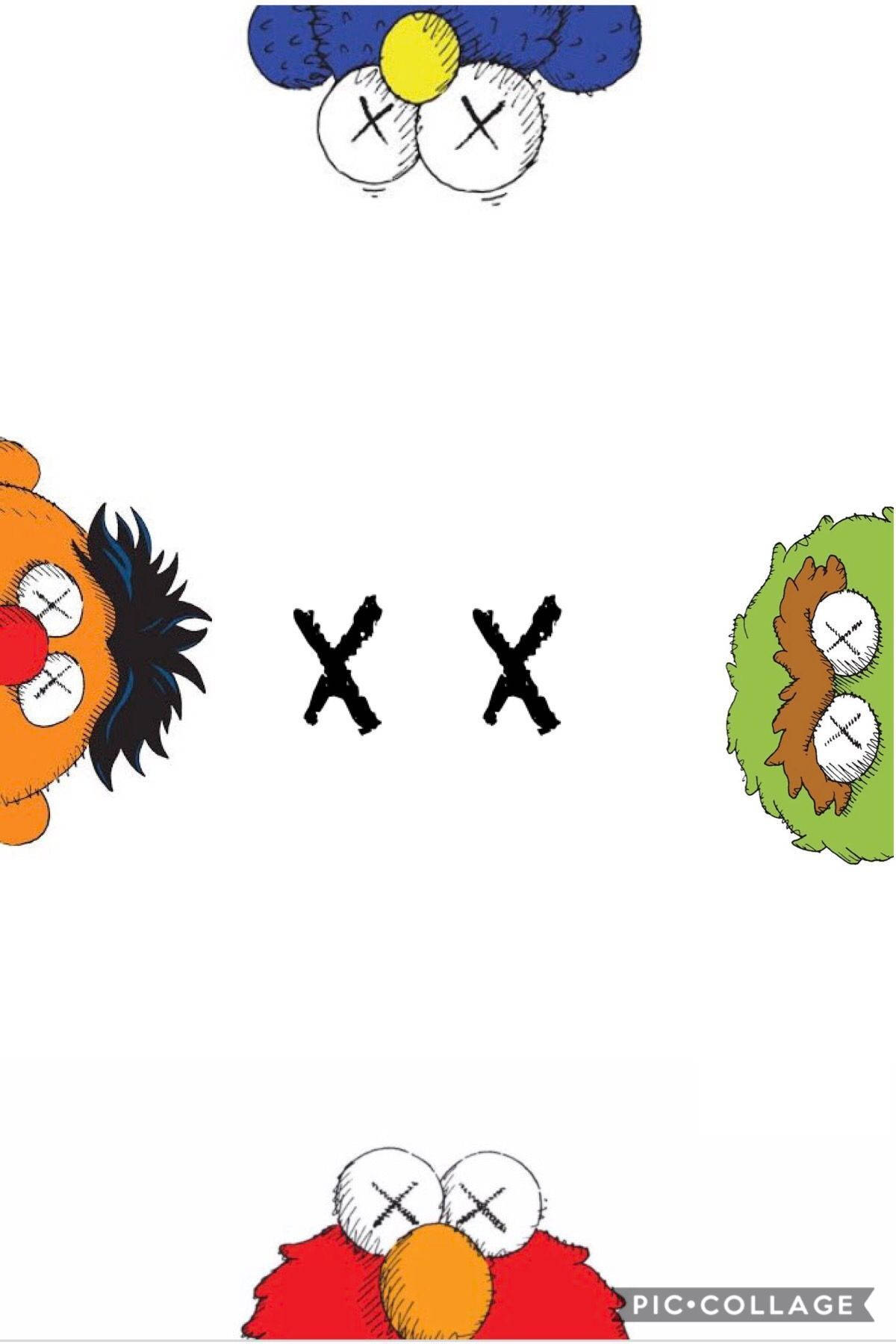Kaws Sesame Street, X'd eyes, black X marks, HD Phone Wallpaper