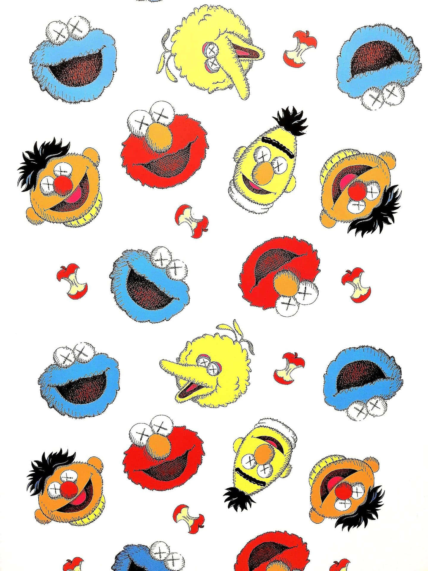 KAWS, Sesame Street, X'd eyes, Full HD Phone Wallpaper