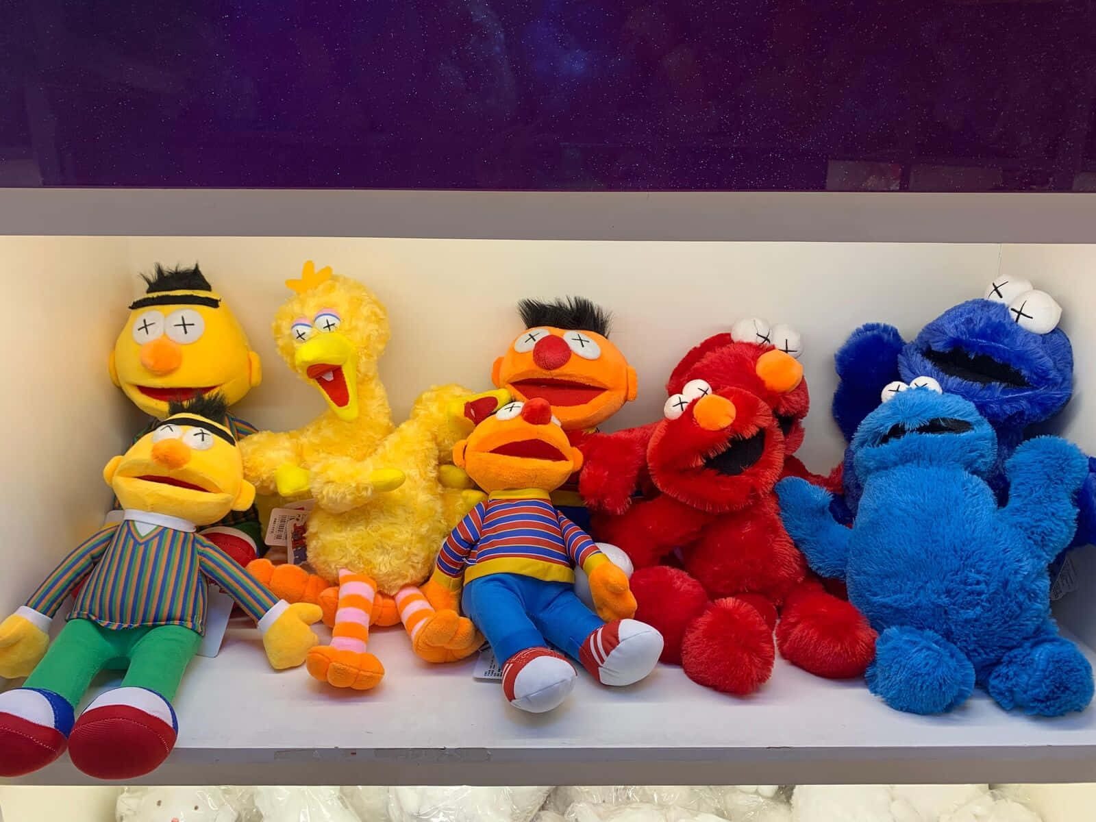 Kaws, Sesame Street, plush toys, HD Desktop Wallpaper