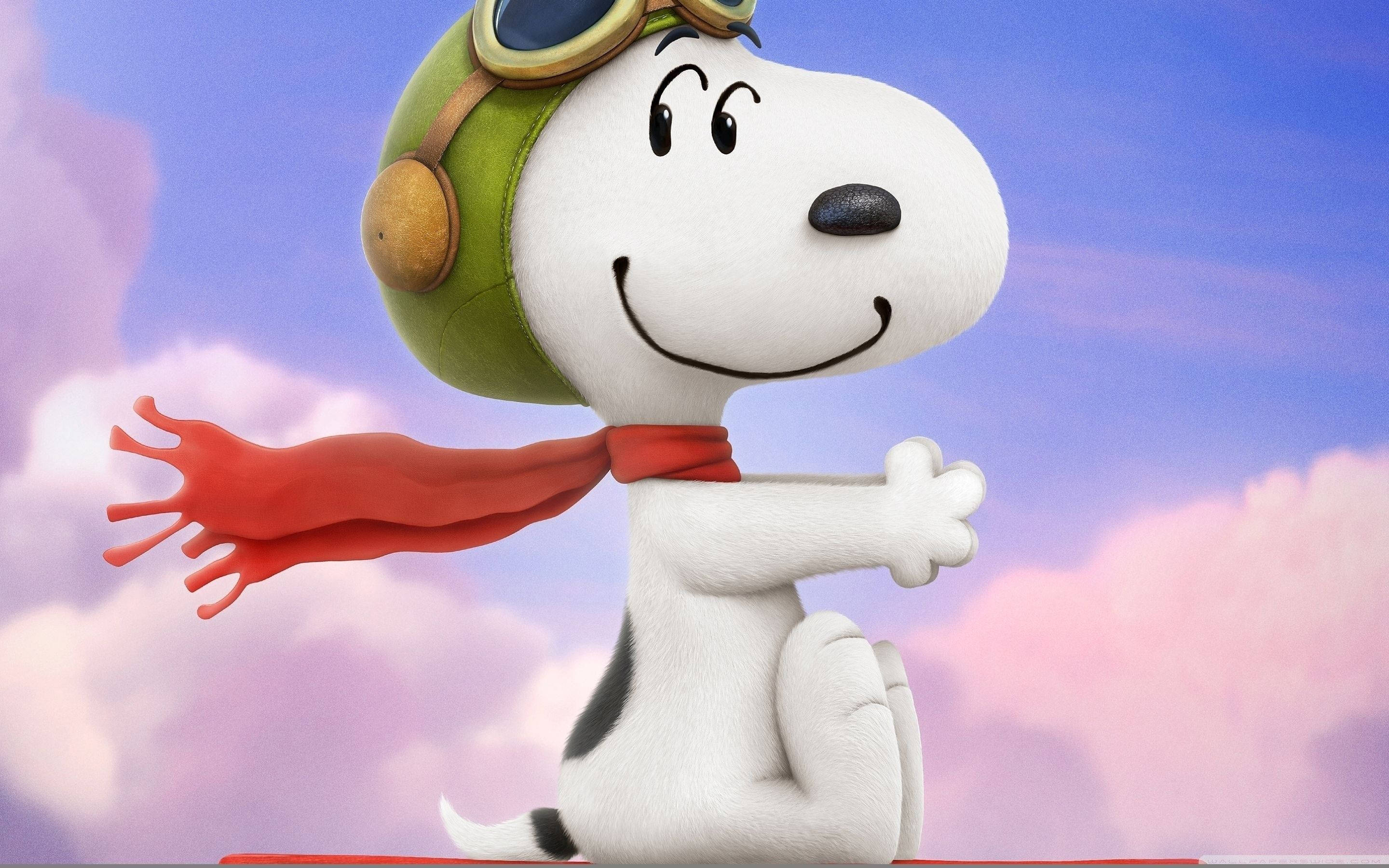 Snoopy, pilot gear, red scarf, 2K Desktop Wallpaper