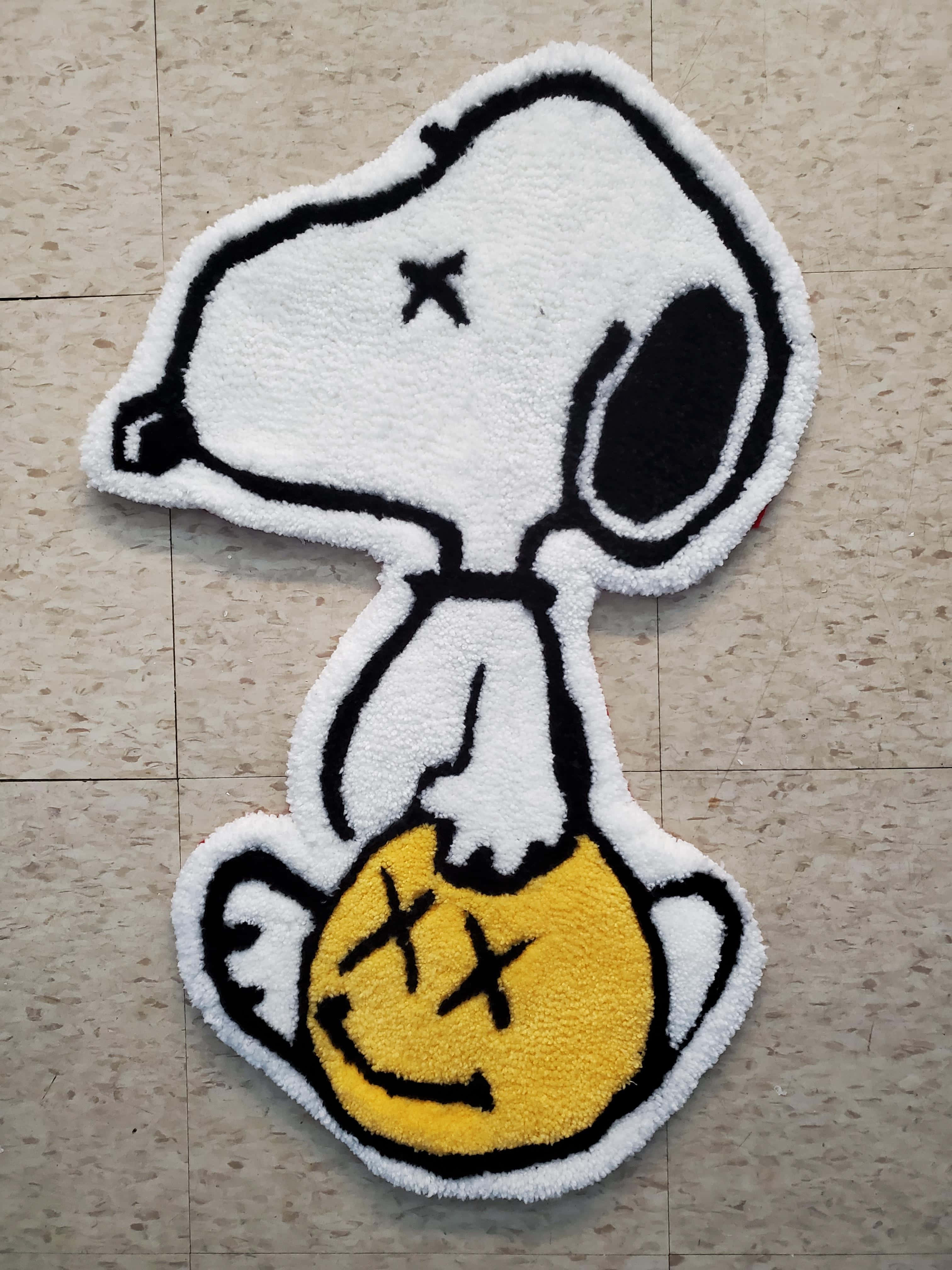 Kaws Snoopy, fluffy white rug, Snoopy, 4K Phone Wallpaper