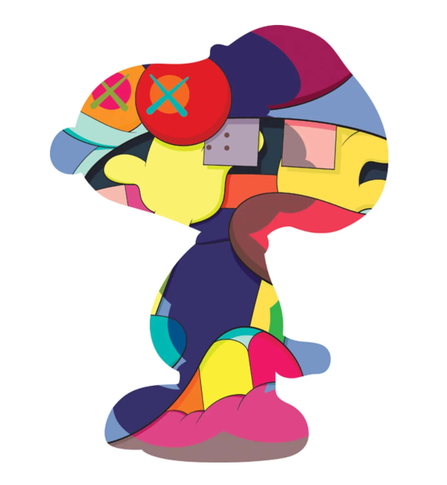Kaws, Snoopy, geometric shapes, HD Phone Wallpaper