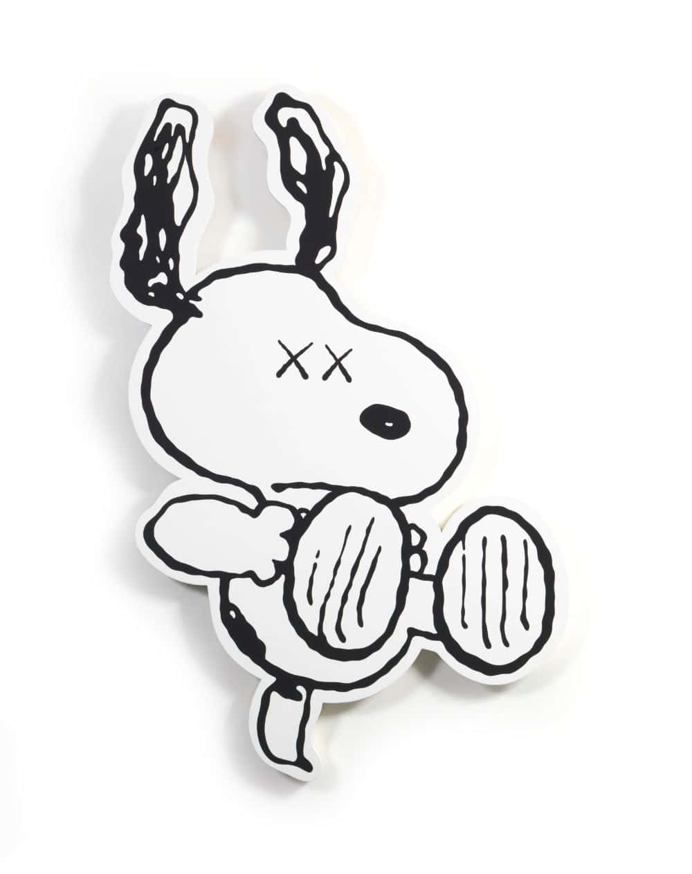 Kaws Snoopy, black and white sticker, cartoon dog, SD Phone Wallpaper