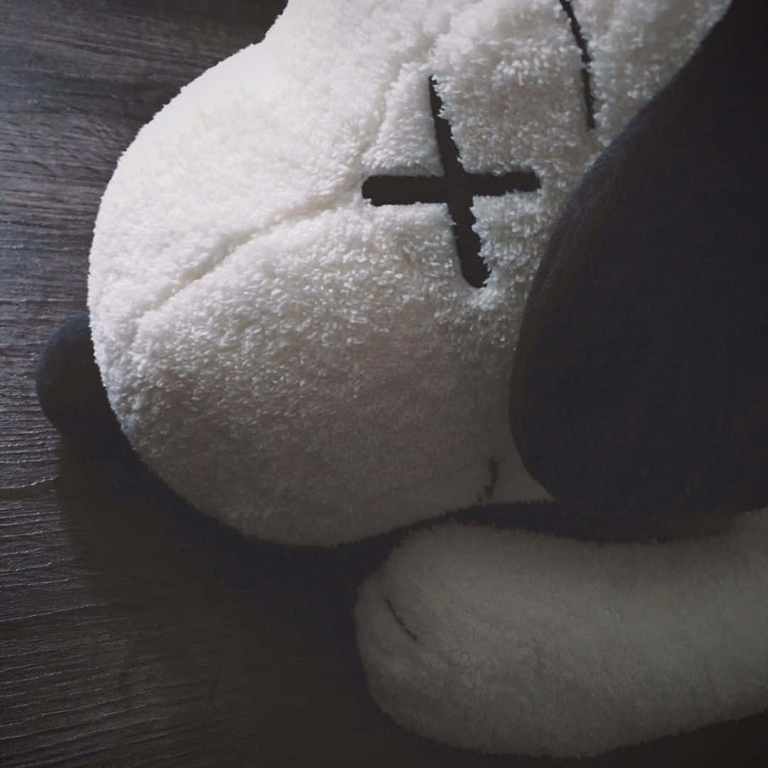 Kaws Snoopy, stitched cross, white fluffy face, SD Desktop Wallpaper