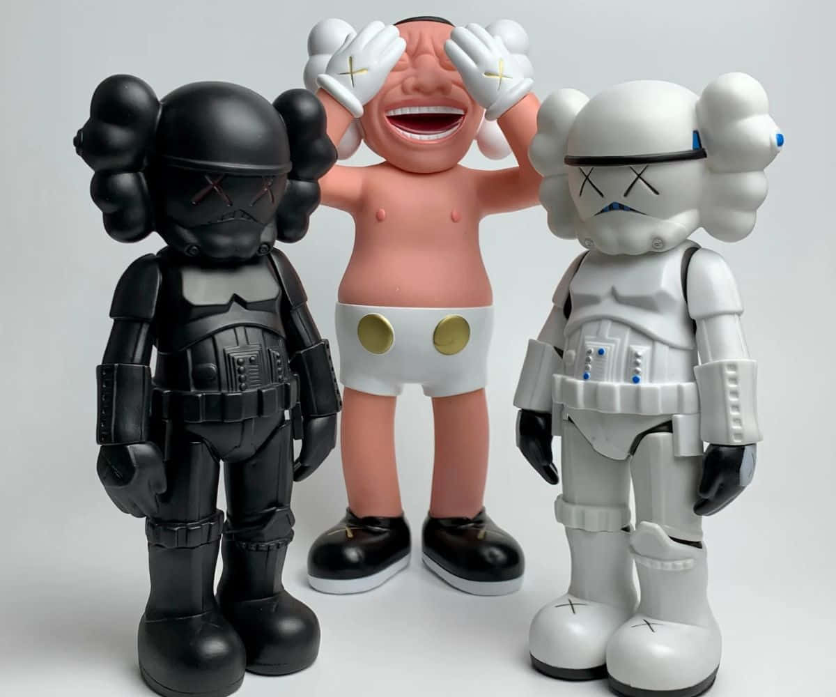 KAWS Stormtrooper, black stormtrooper, white stormtrooper, SD Desktop Wallpaper