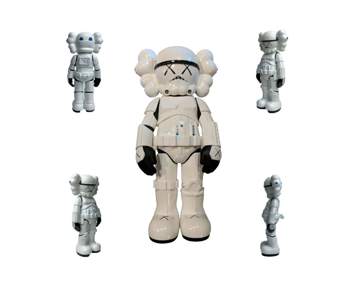 KAWS Stormtrooper, glossy white, five, SD Desktop Wallpaper