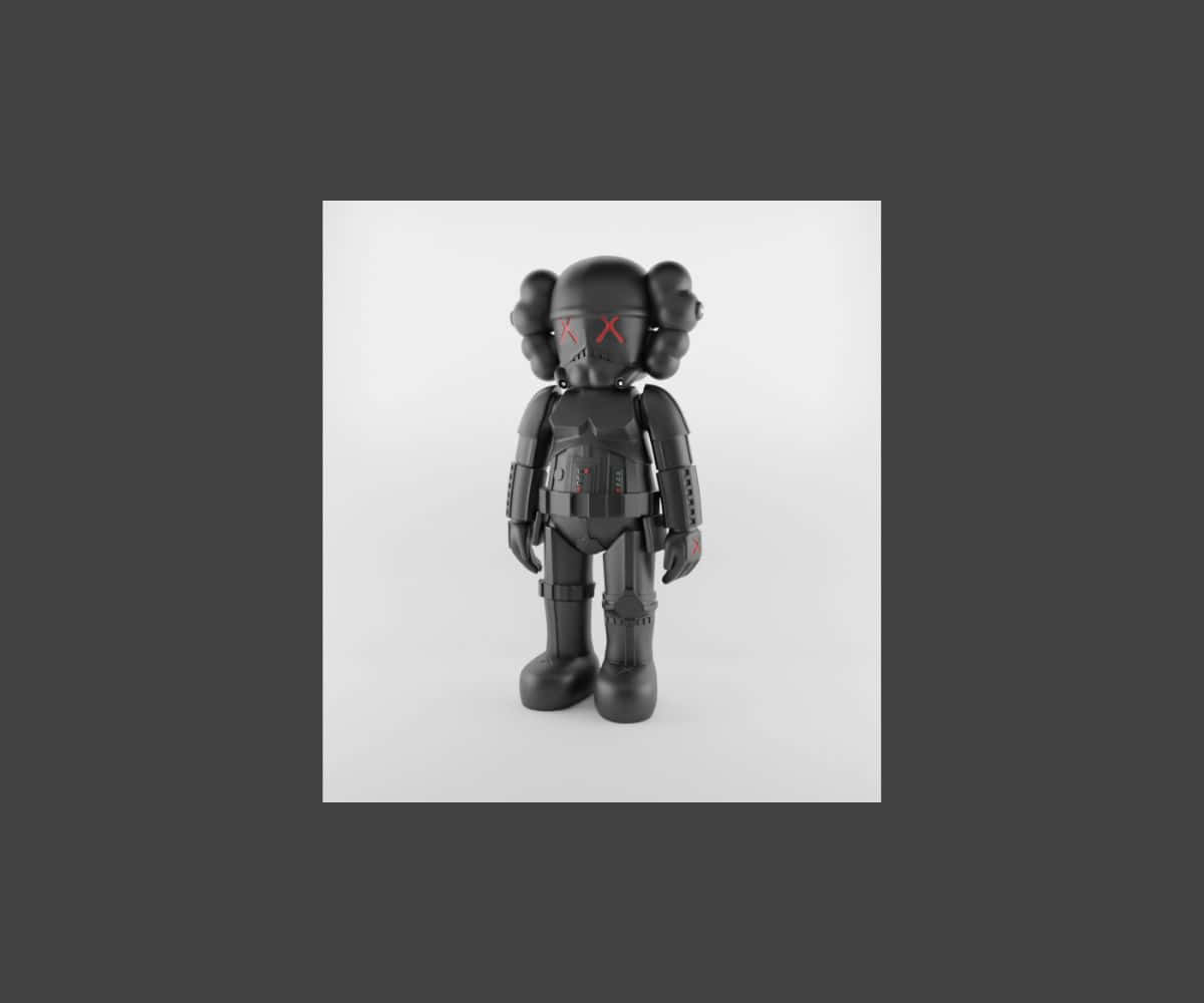 KAWS Stormtrooper, matte black, red X eyes, SD Desktop Wallpaper