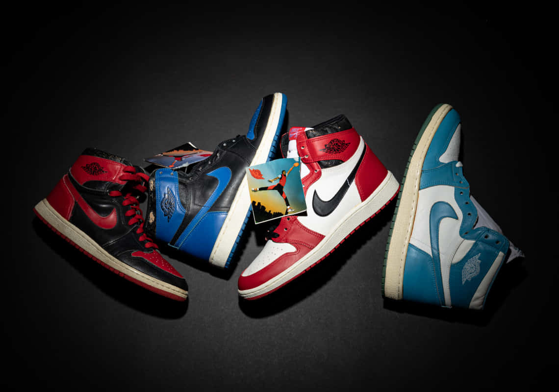 Air Jordan 1, red, black, SD Desktop Wallpaper