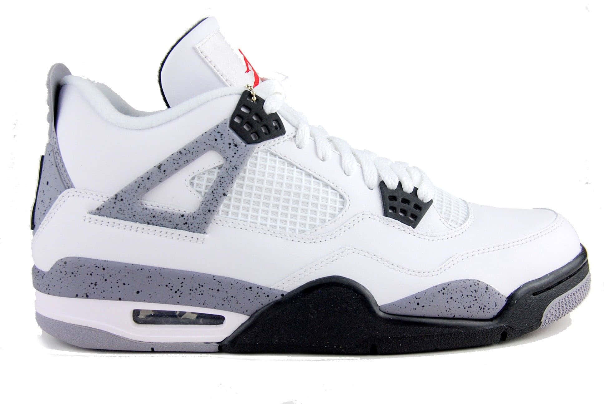Air Jordan 4, white, gray speckles, Full HD Desktop Wallpaper