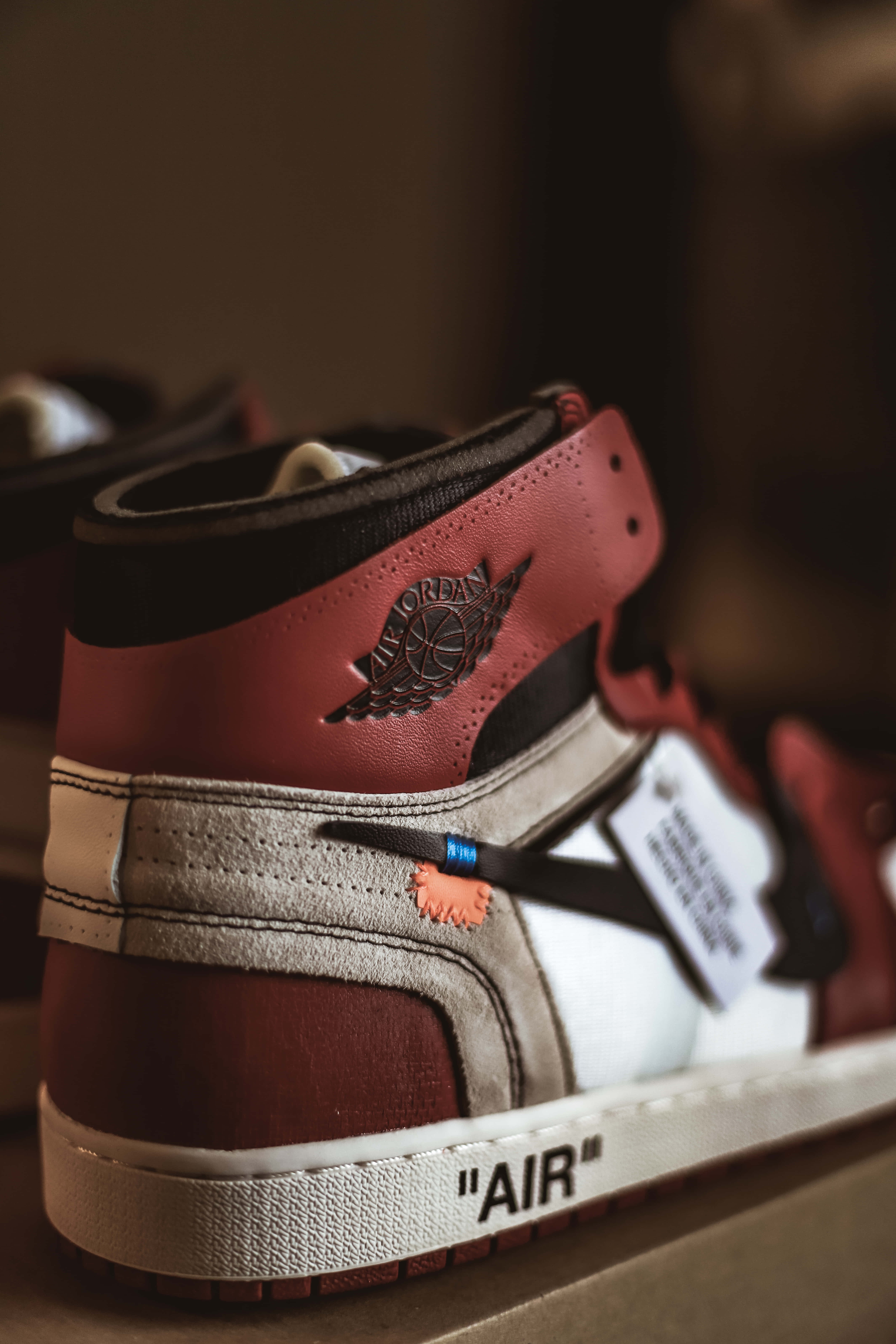 Air Jordan 1, red white and black, high-top sneaker, 5K Phone Wallpaper