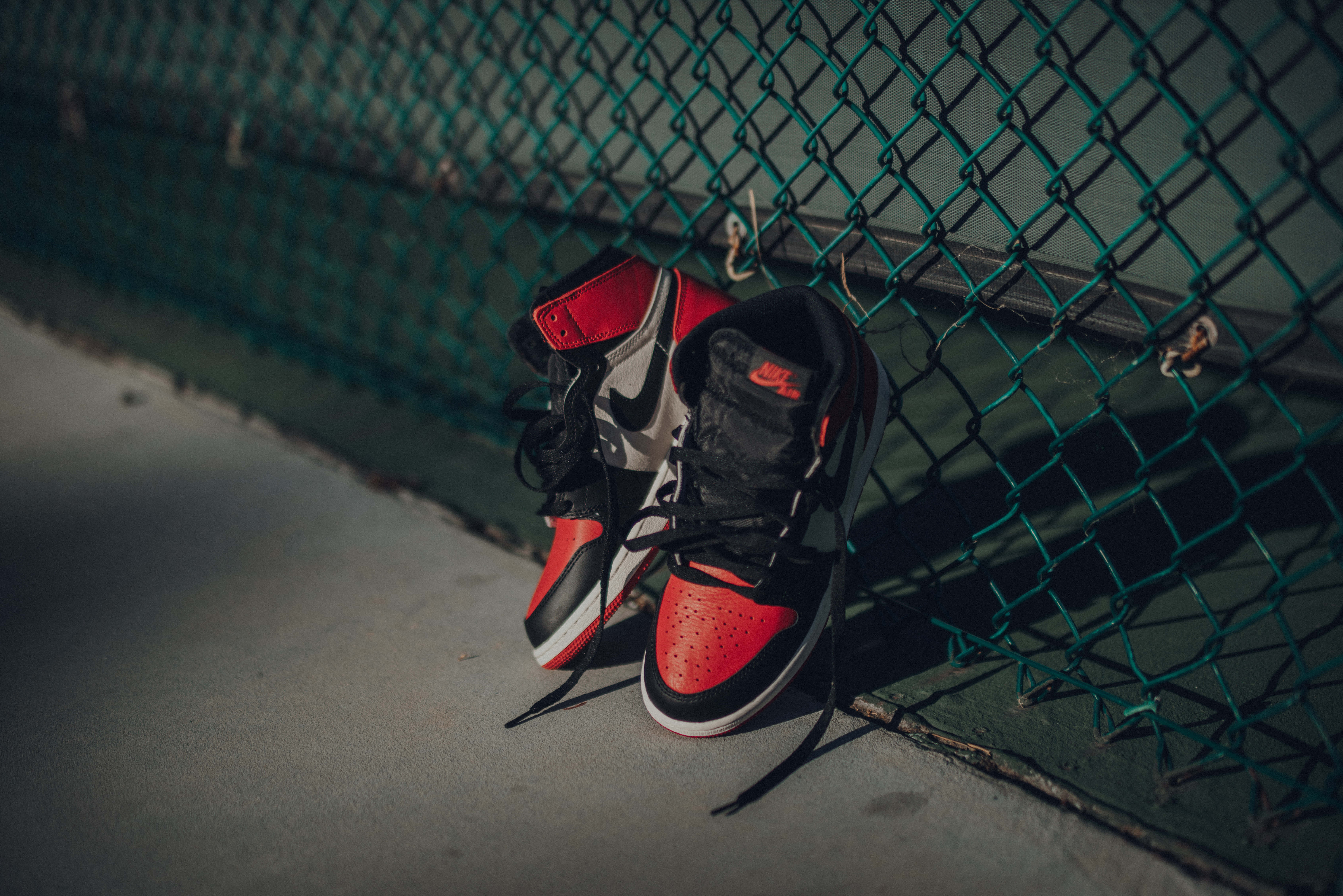 Air Jordan 1, red, black, 5K Desktop Wallpaper