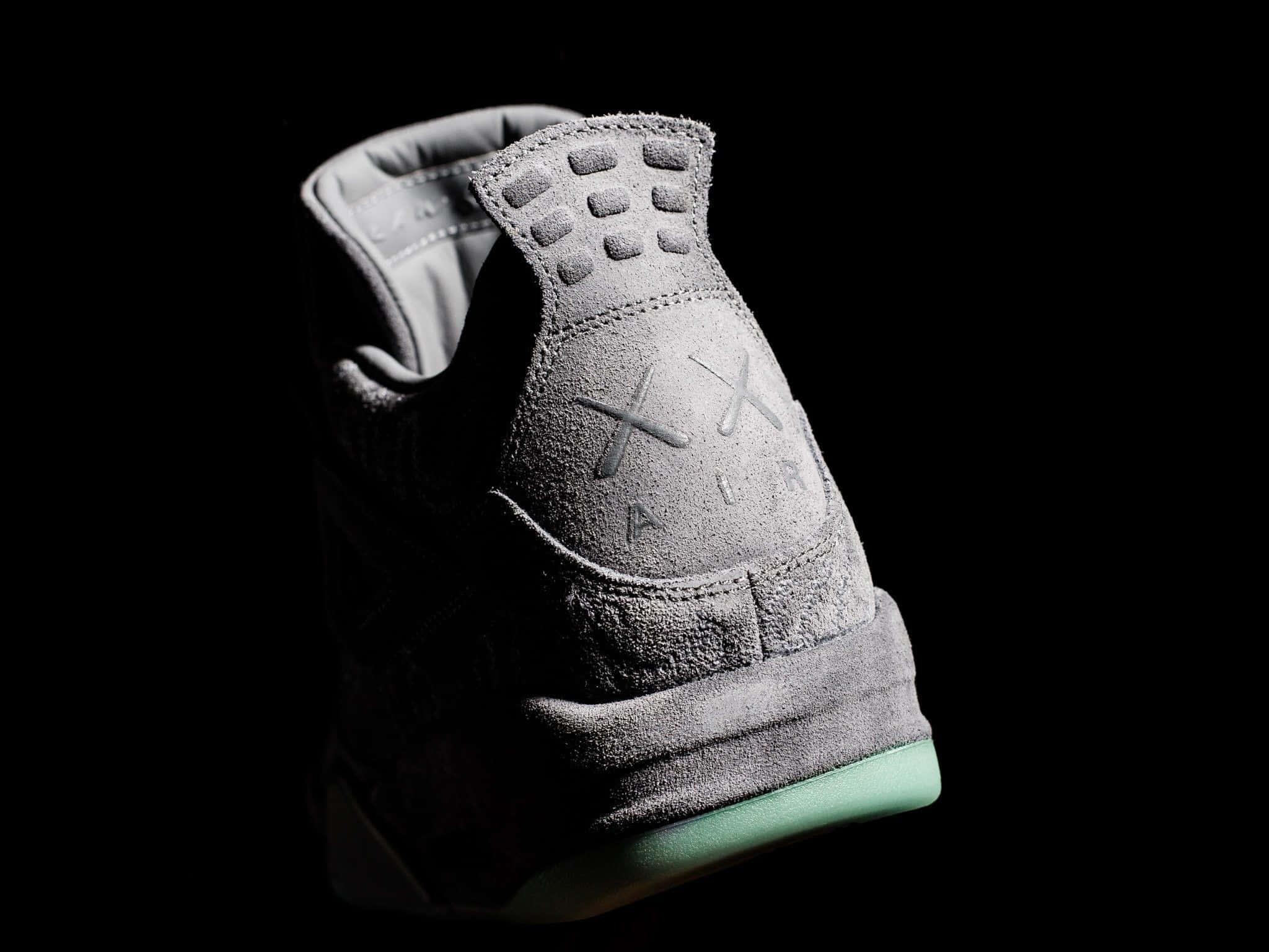 KAWS x Air Jordan, sleek gray suede sneaker, mint green sole, Full HD Desktop Wallpaper