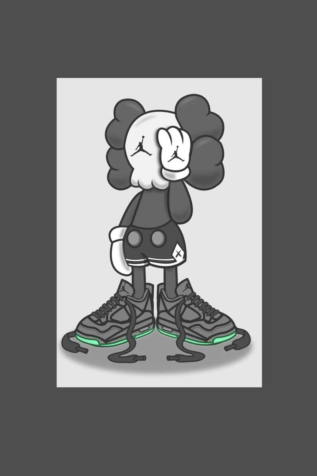 Kaws X Air Jordan, Air Jordan 1093 x 1640, glowing green soles, HD Phone Wallpaper