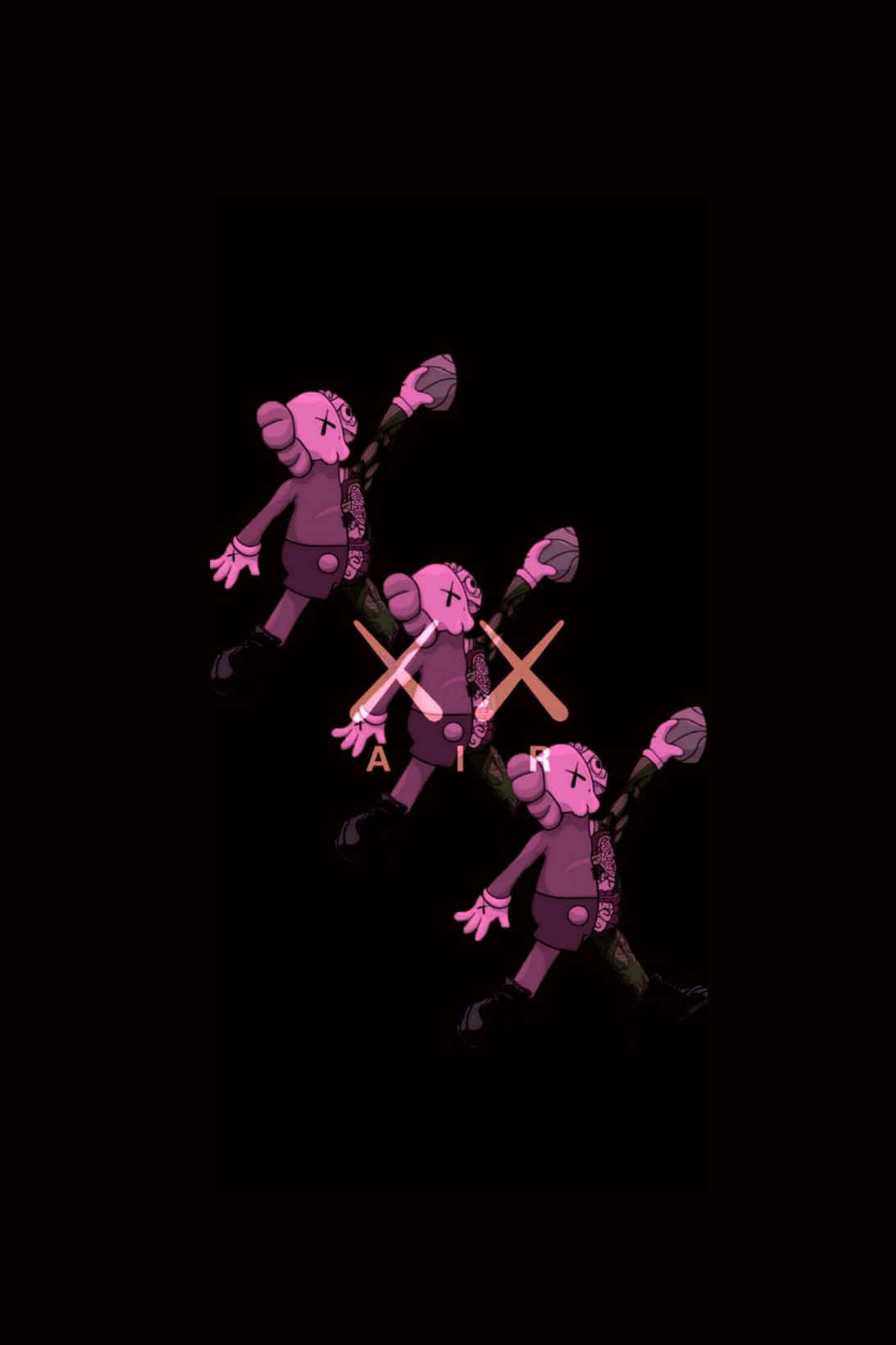 Kaws X Air Jordan, Air Jordan 1093 x 1640, pink KAWS characters, HD Phone Wallpaper