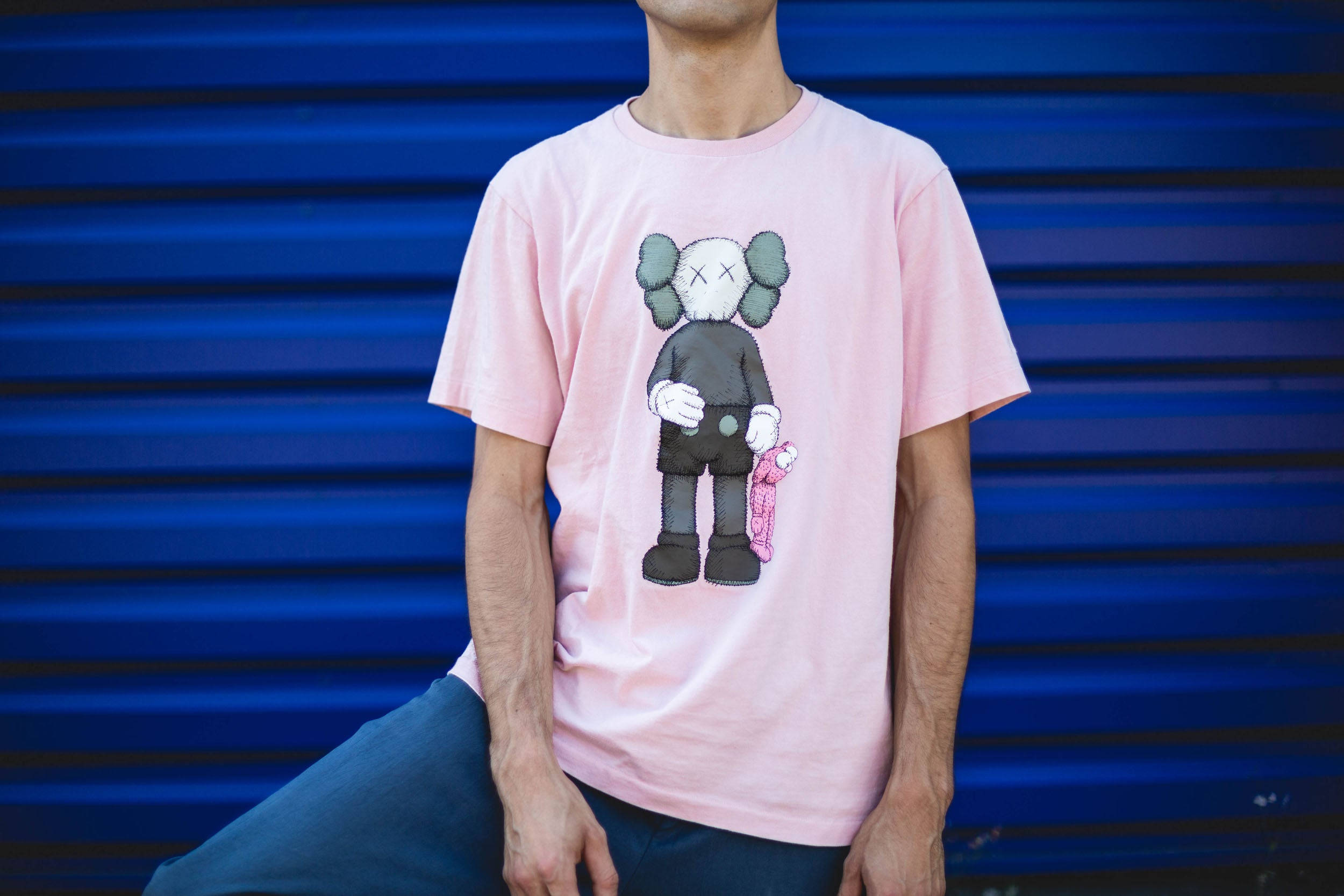 KAWS, pink t-shirt, pink skateboard, Full HD Desktop Wallpaper