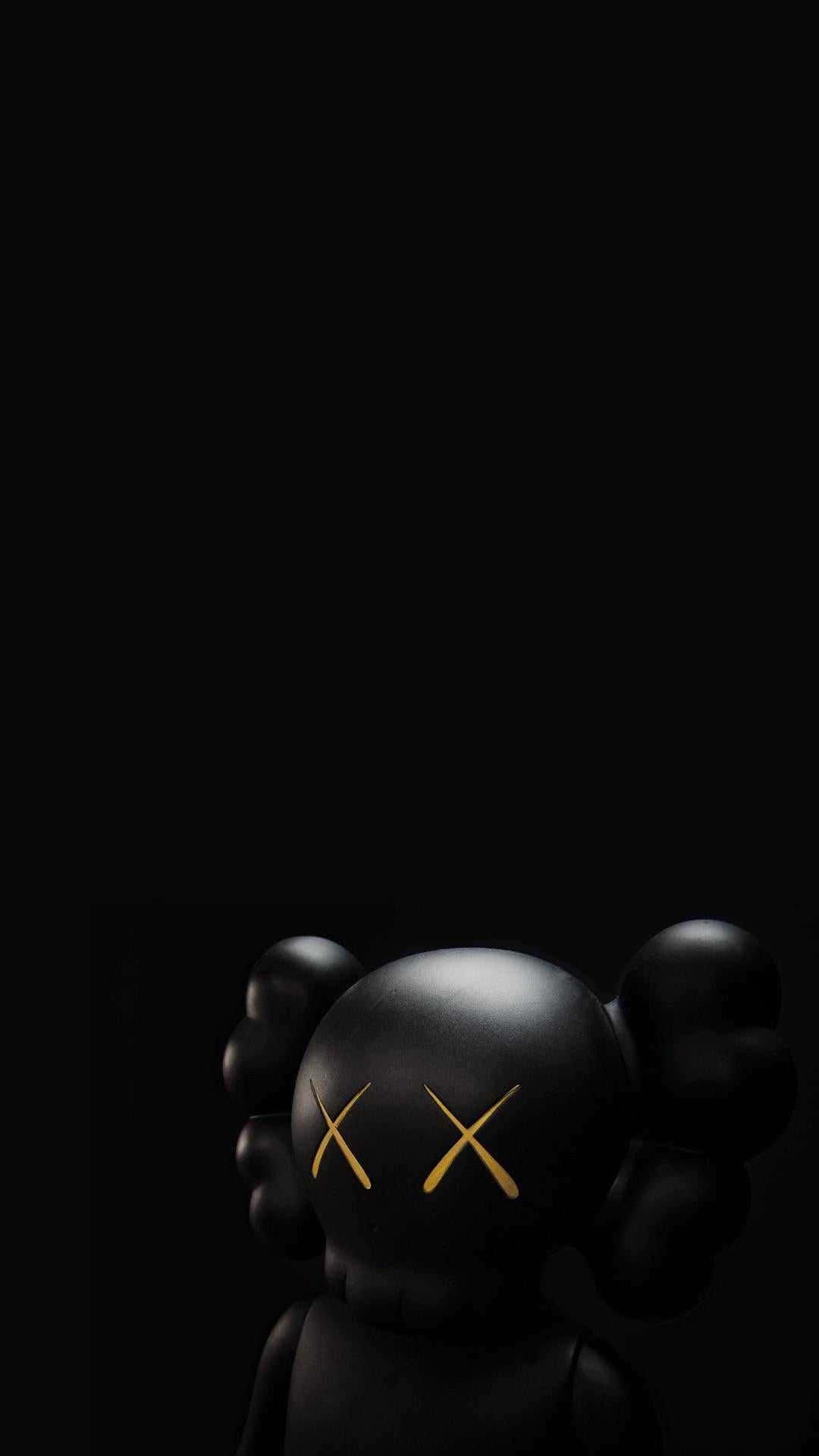 Kaws, iPhone, glossy black, Full HD Phone Wallpaper