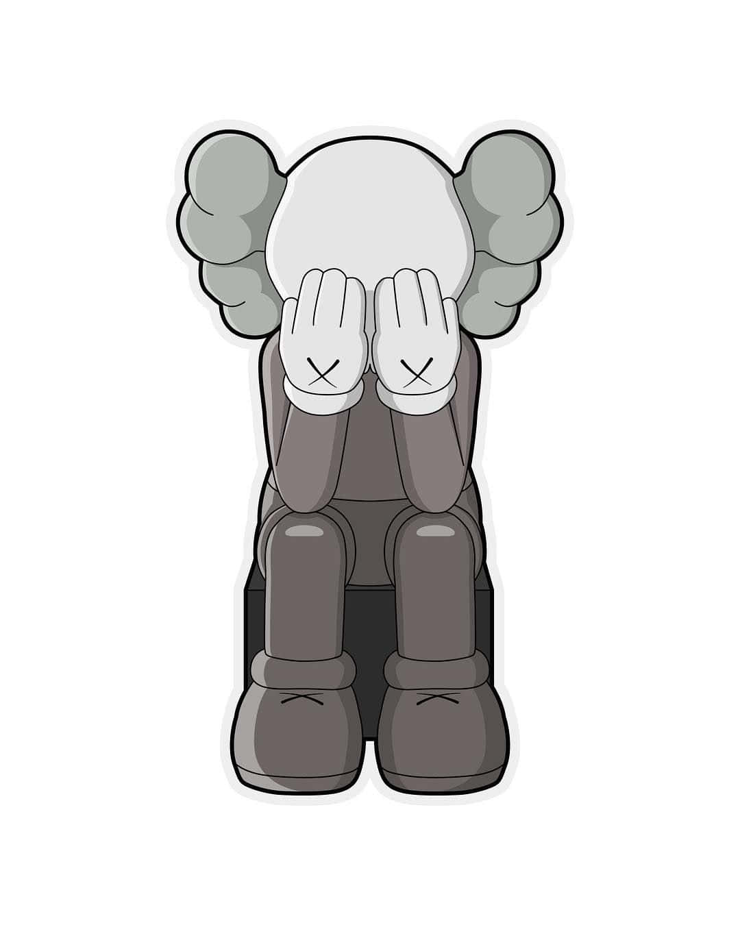 Kaws, iPhone, gray cartoon bear, HD Phone Wallpaper