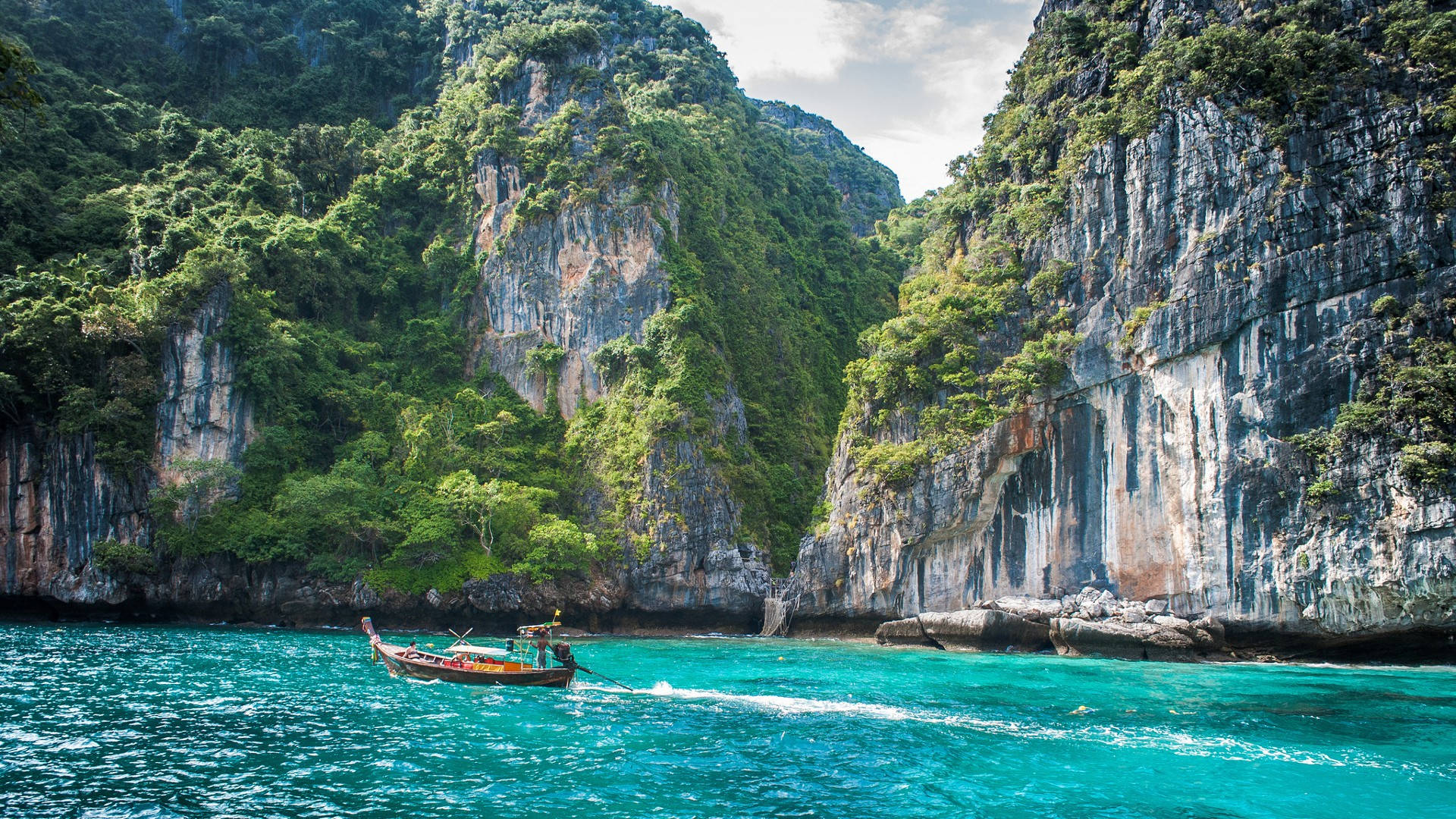 kayaking, lake, longtail boat, Full HD Desktop Wallpaper