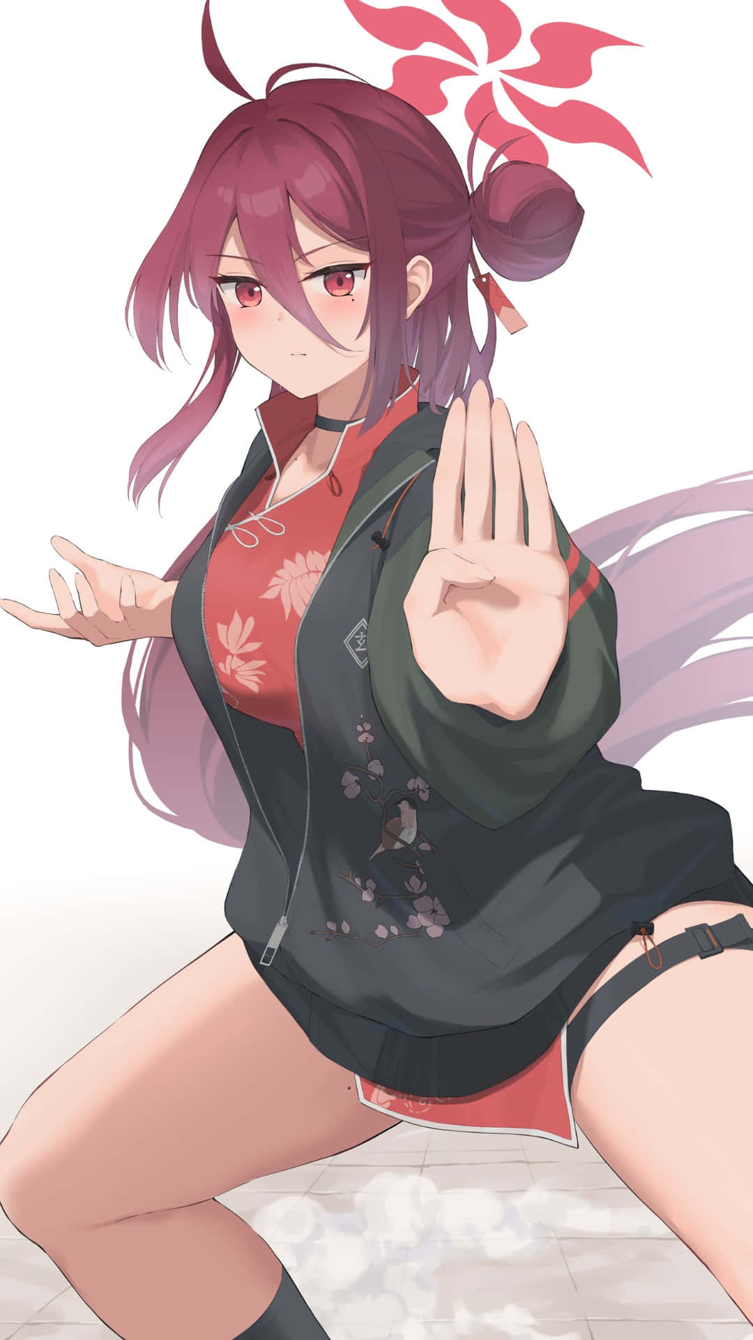 Kayama Reijo, magenta hair, red eyes, Full HD Phone Wallpaper