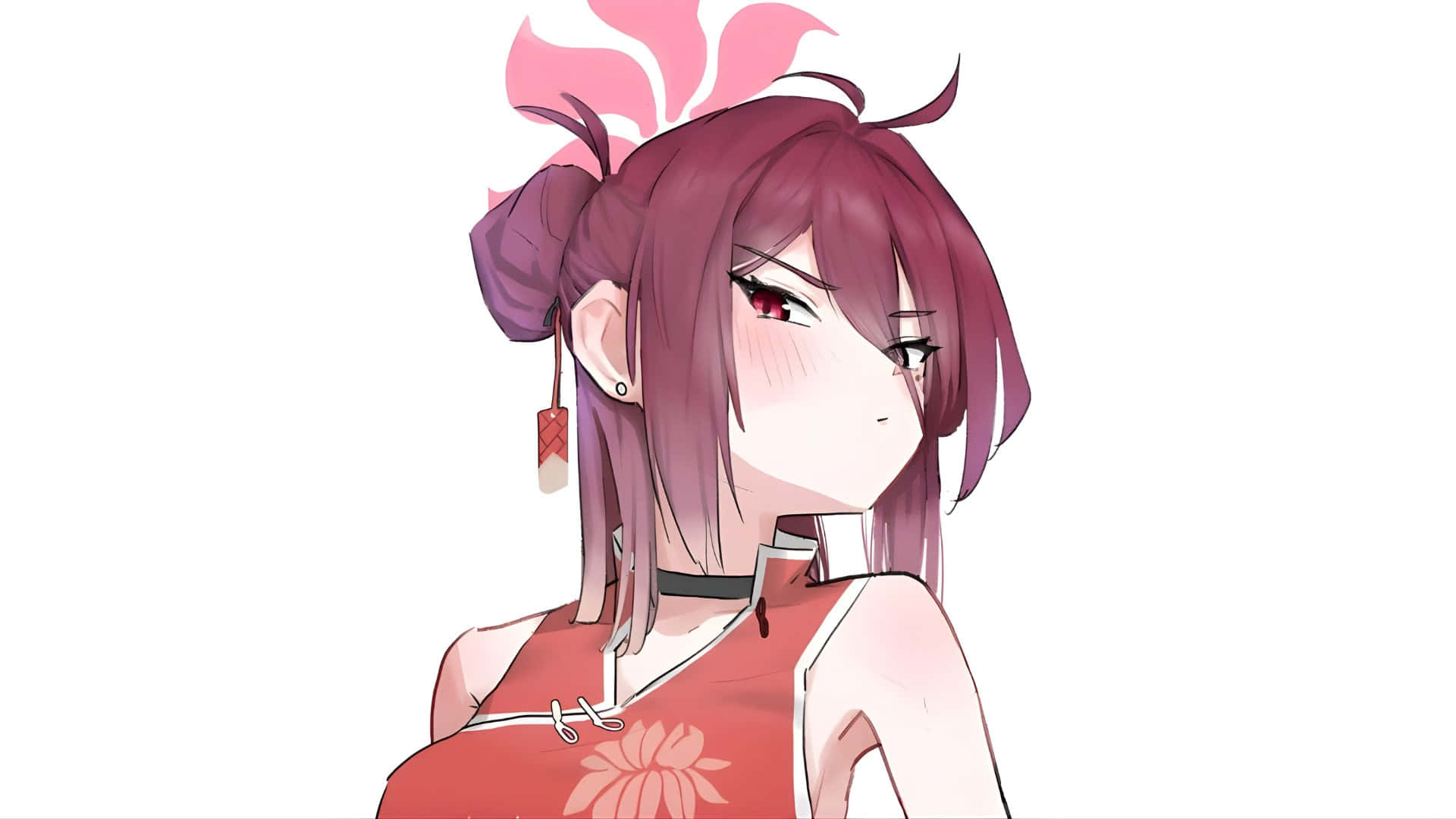 Kayama Reijo, magenta hair, red eyes, Full HD Desktop Wallpaper