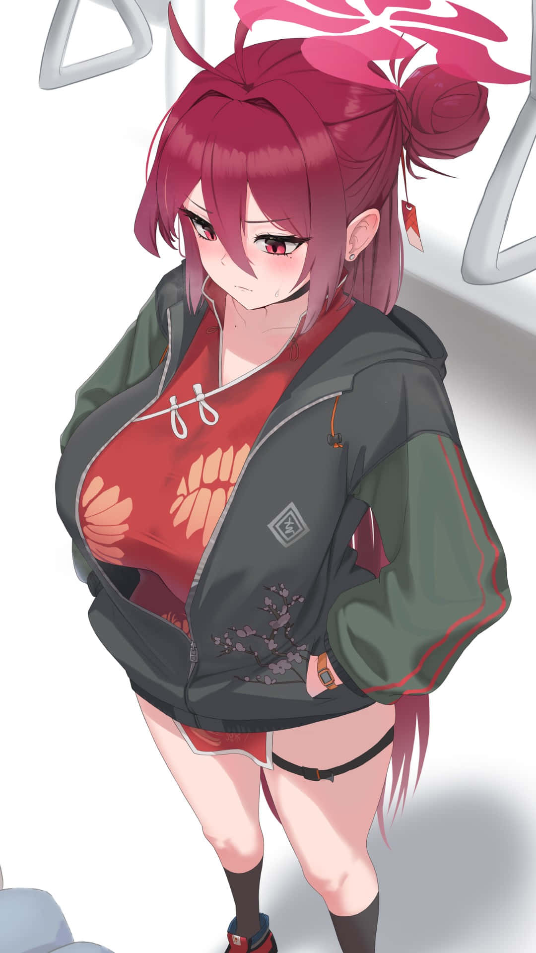 Kayama Reijo, magenta hair, red eyes, Full HD Phone Wallpaper