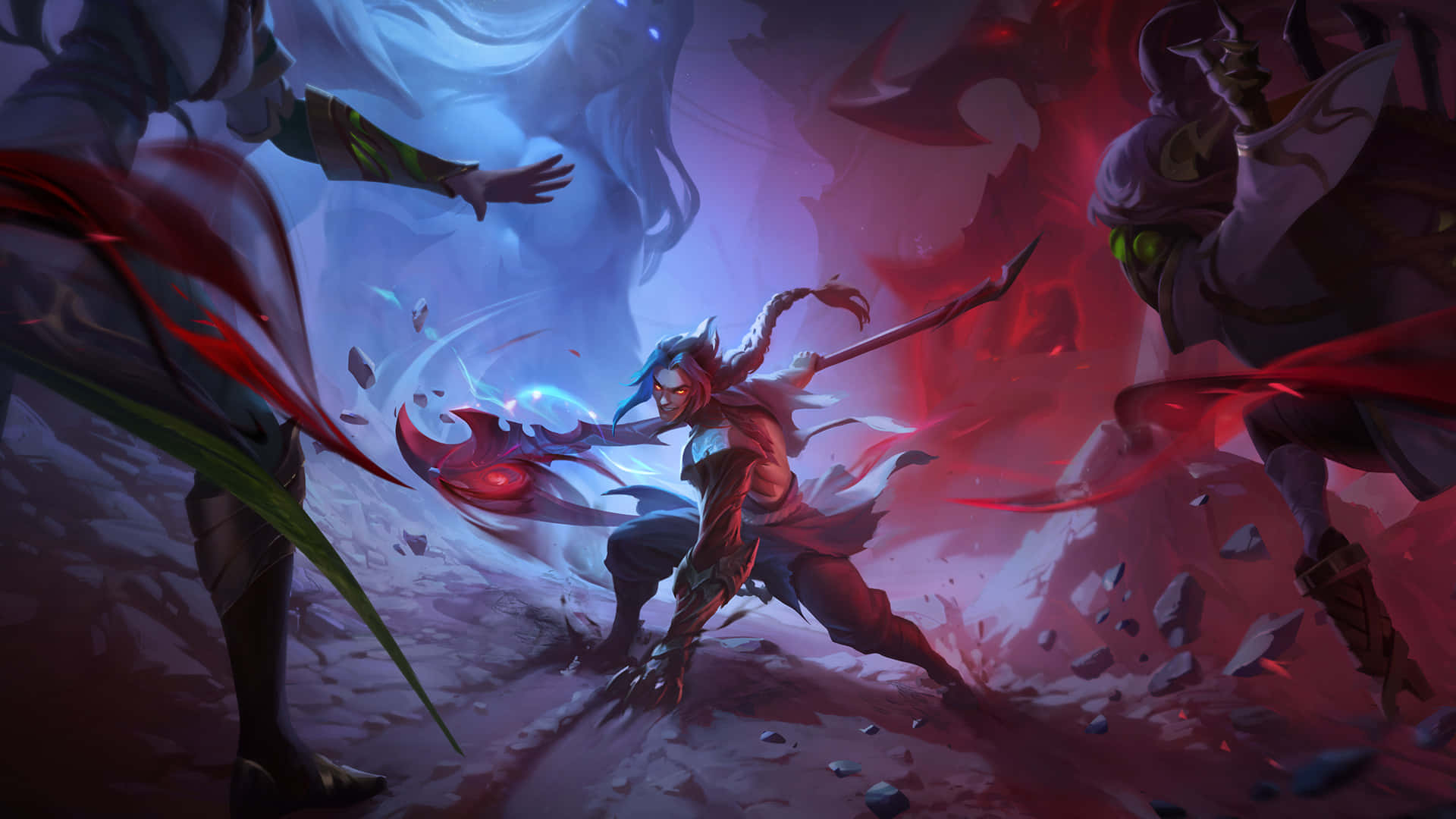 Kayn, battlein shadow realm, glowing sword, Full HD Desktop Wallpaper