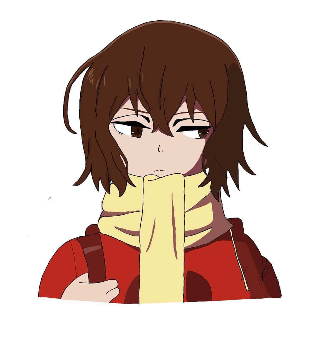 Kayo Hinazuki, brown hair, yellow scarf, SD Phone Wallpaper