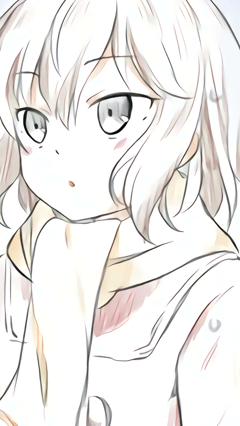 Kayo Hinazuki, pale hair, wide eyes, HD Phone Wallpaper
