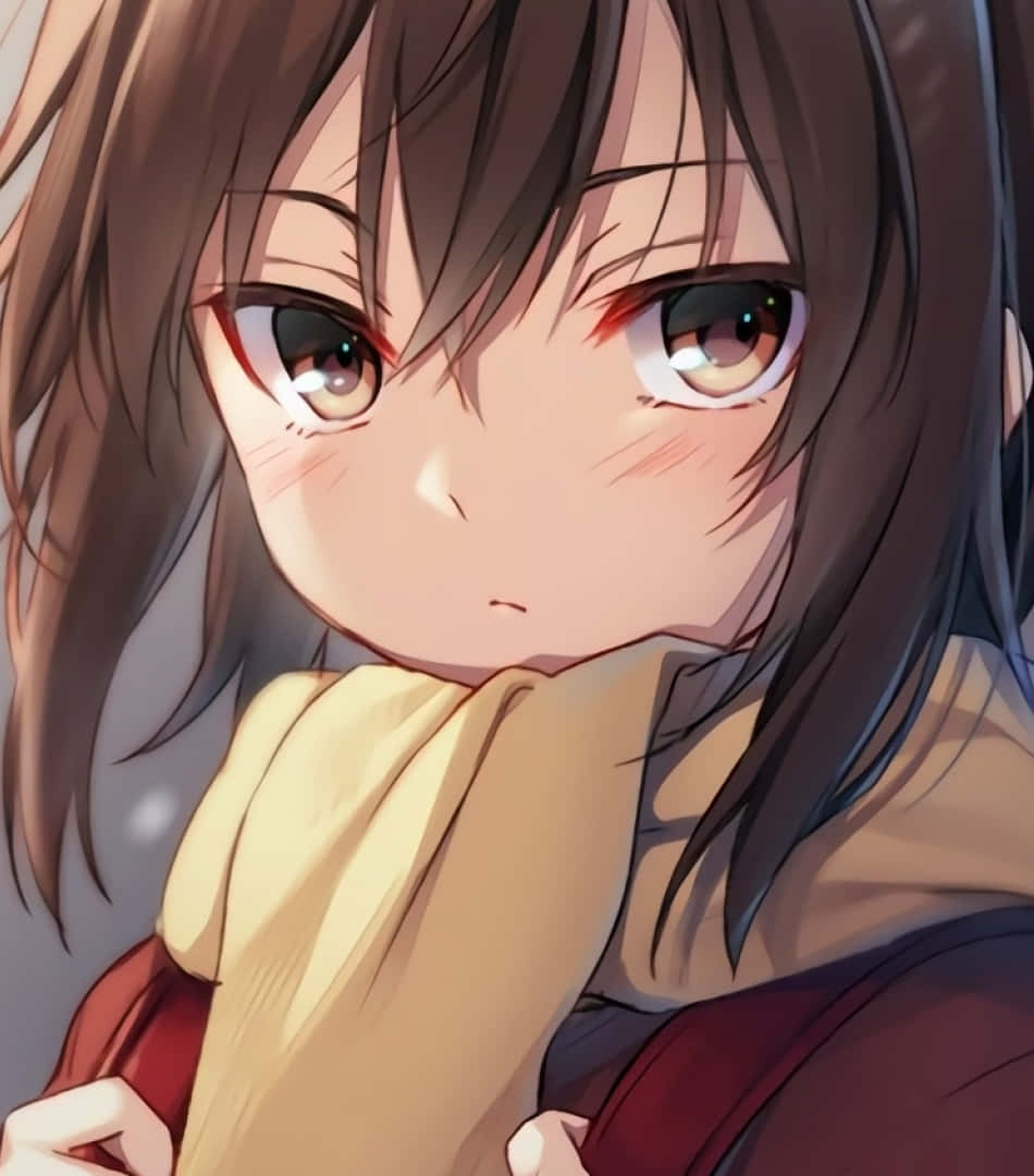 Kayo Hinazuki, brown hair, red-rimmed eyes, SD Phone Wallpaper