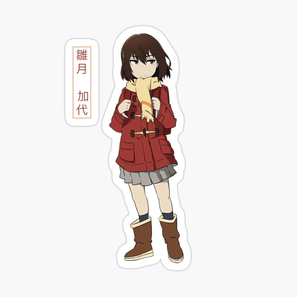 Kayo Hinazuki, red coat, yellow scarf, SD Desktop Wallpaper