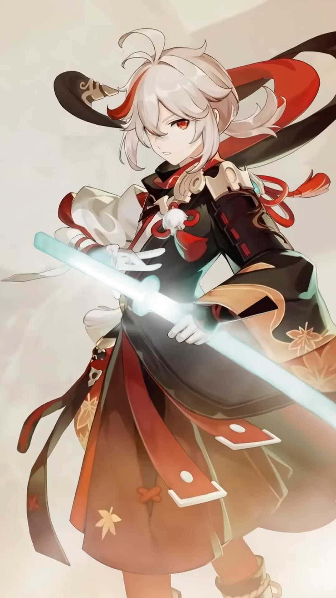 Kazuha, Light Sword, white hair, Full HD Phone Wallpaper