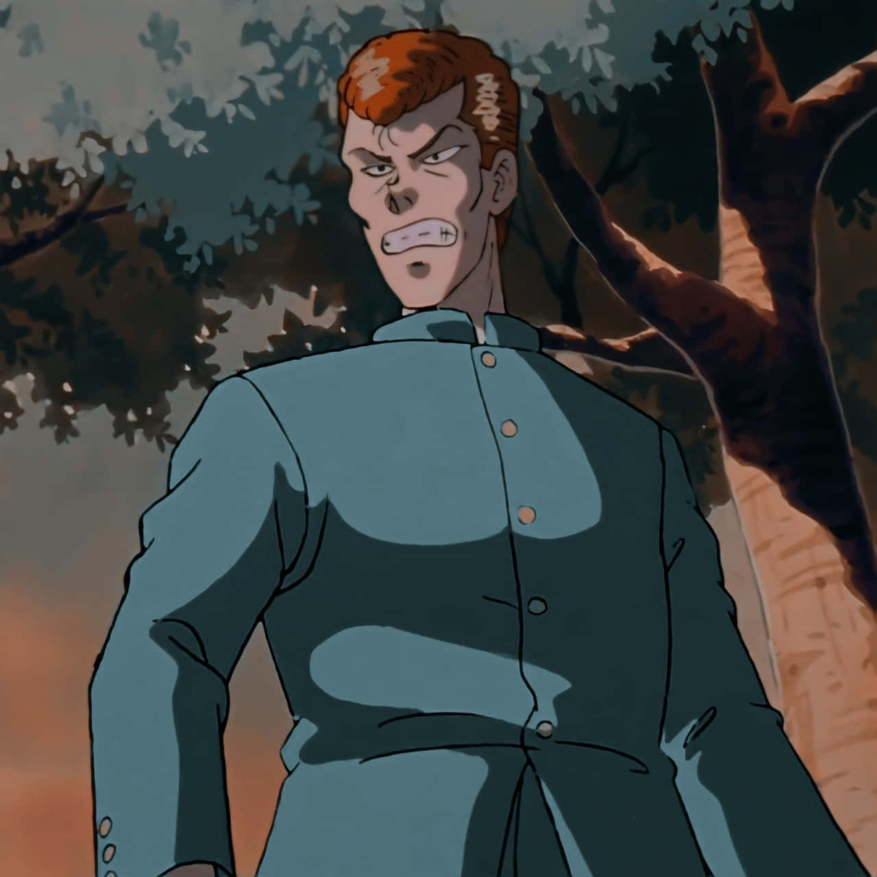 Kuwabara, red hair, stitched mouth, HD Desktop Wallpaper