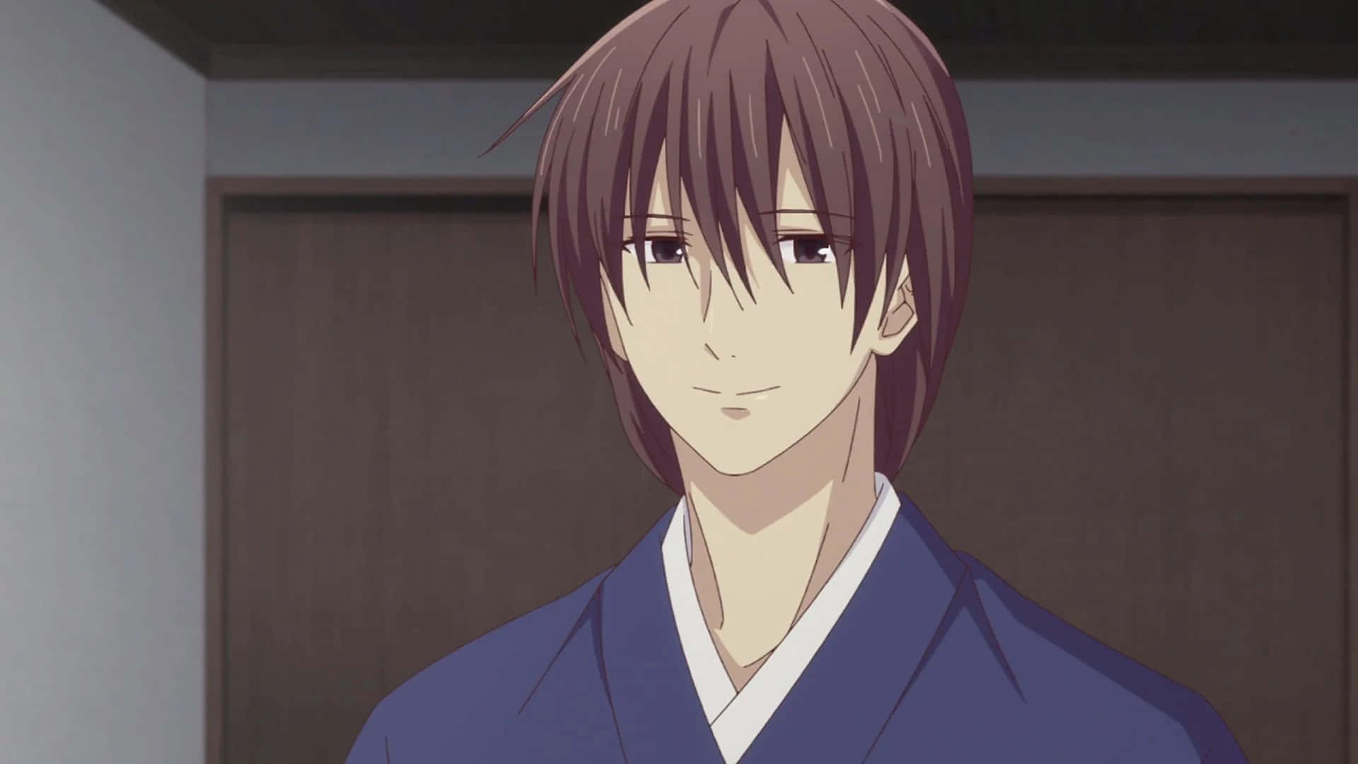 Kazuma Sohma, blue kimono, brown hair, Full HD Desktop Wallpaper