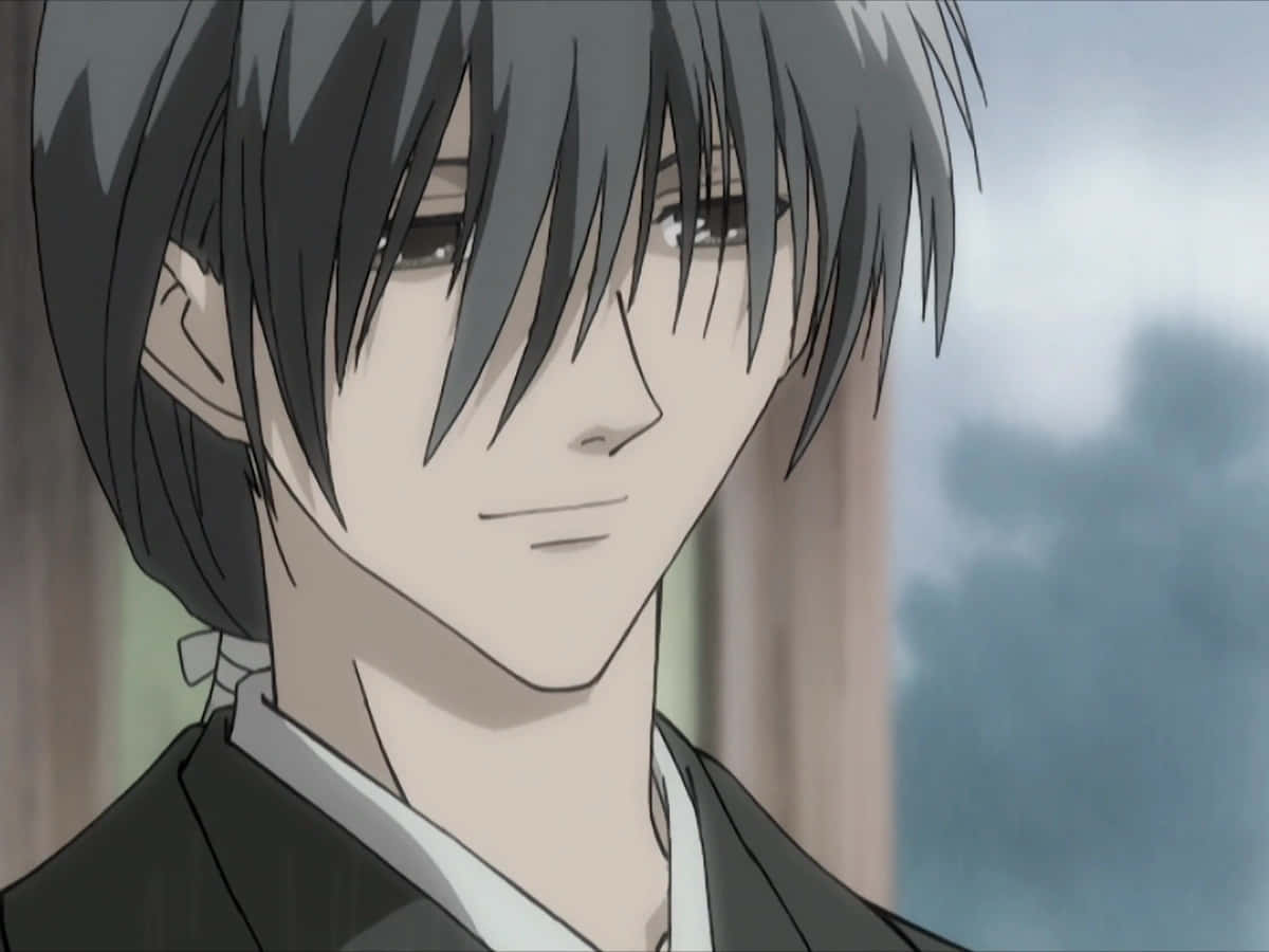 Kazuma Sohma, gray hair, calm expression, SD Desktop Wallpaper