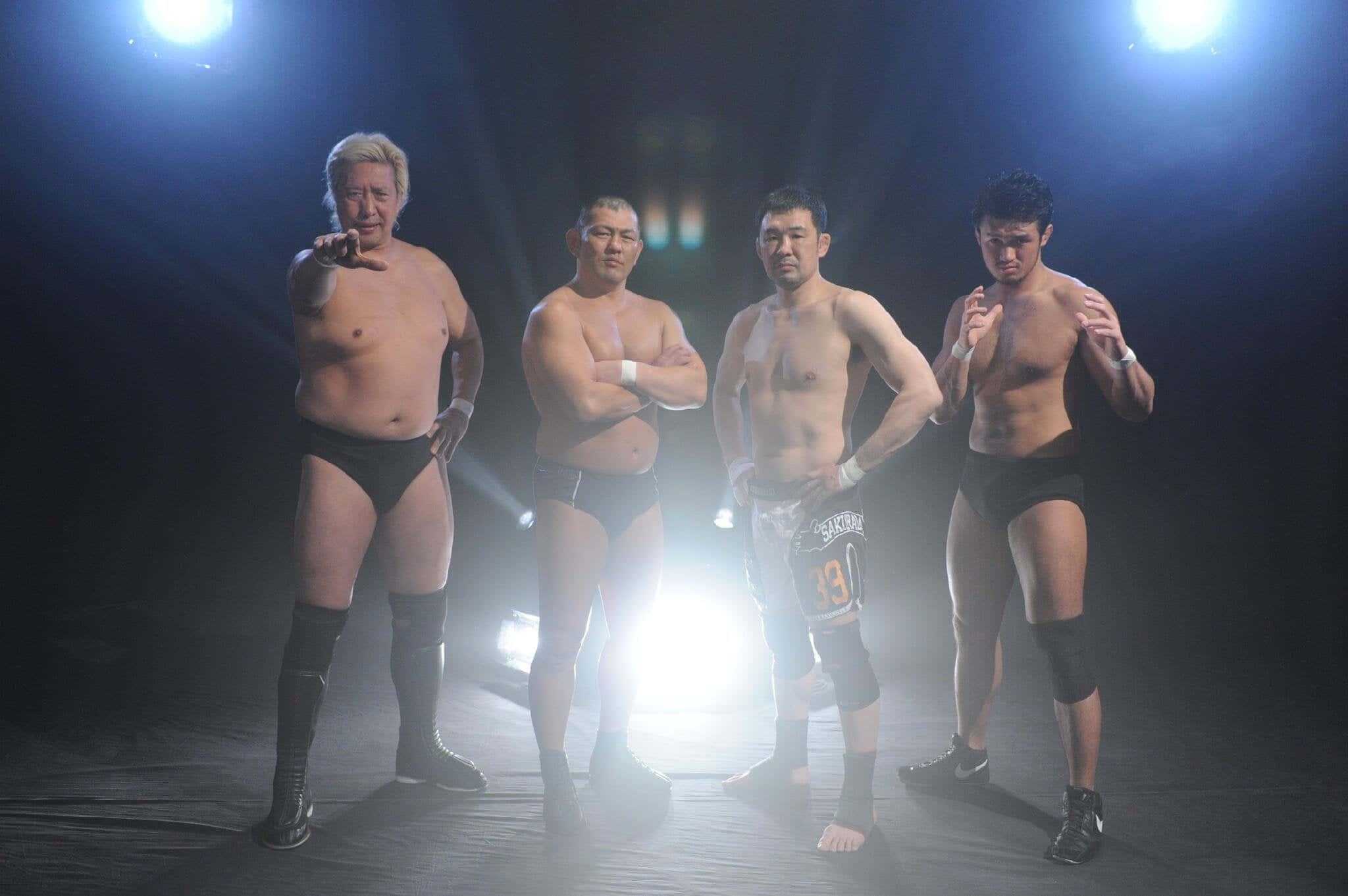 Kazushi Sakuraba, Japanese pro wrestlers, bright stage lights, Full HD Desktop Wallpaper