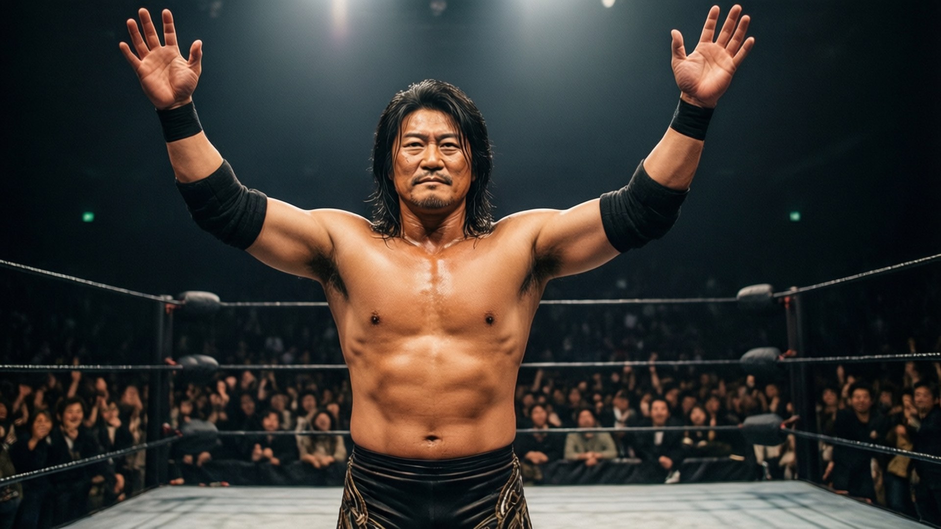 Kazushi Sakuraba, wrestling ring, dramatic lighting, Full HD Desktop Wallpaper
