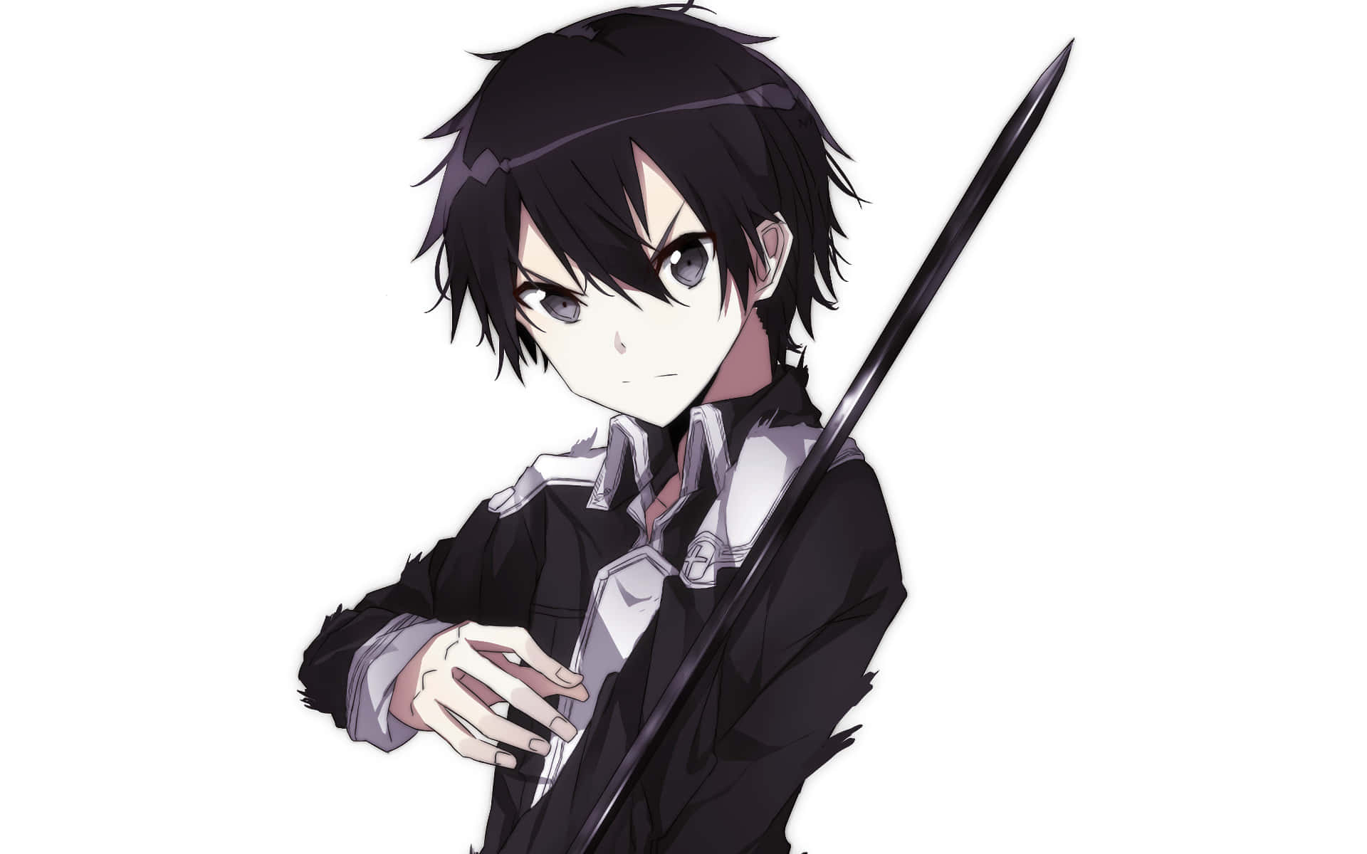 Kazuto Kirigaya, sword, black hair, Full HD Desktop Wallpaper